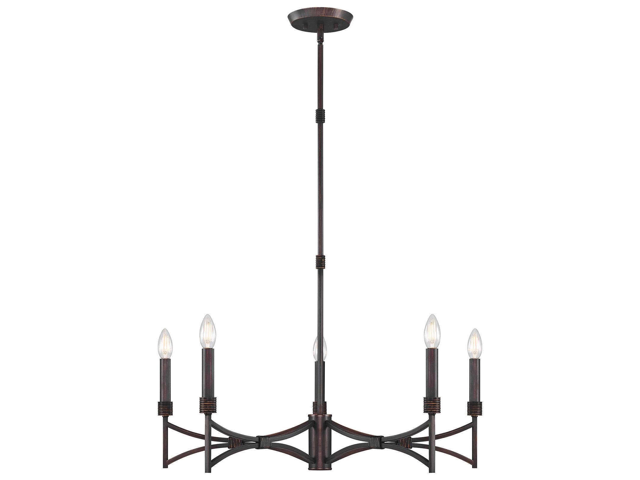 Savoy House Gardner 5-Light Champagne Mist Black Candelabra Chandelier