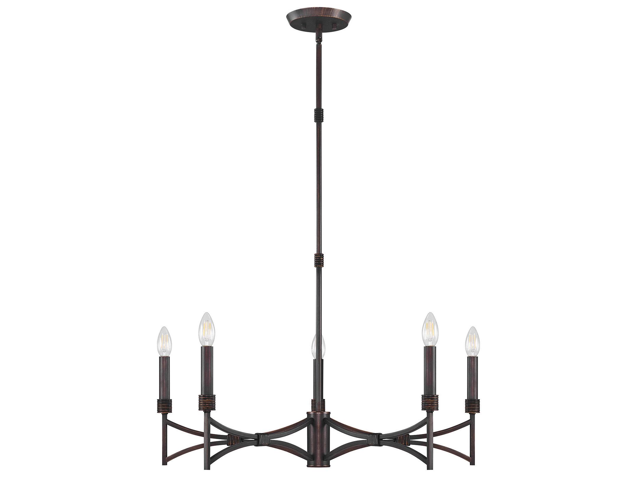 Savoy House Gardner 5-Light Champagne Mist Black Candelabra Chandelier