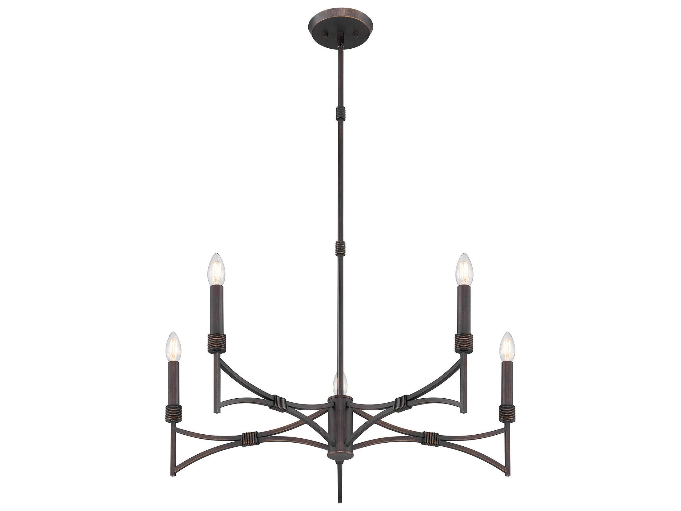 Savoy House Gardner 5-Light Champagne Mist Black Candelabra Chandelier
