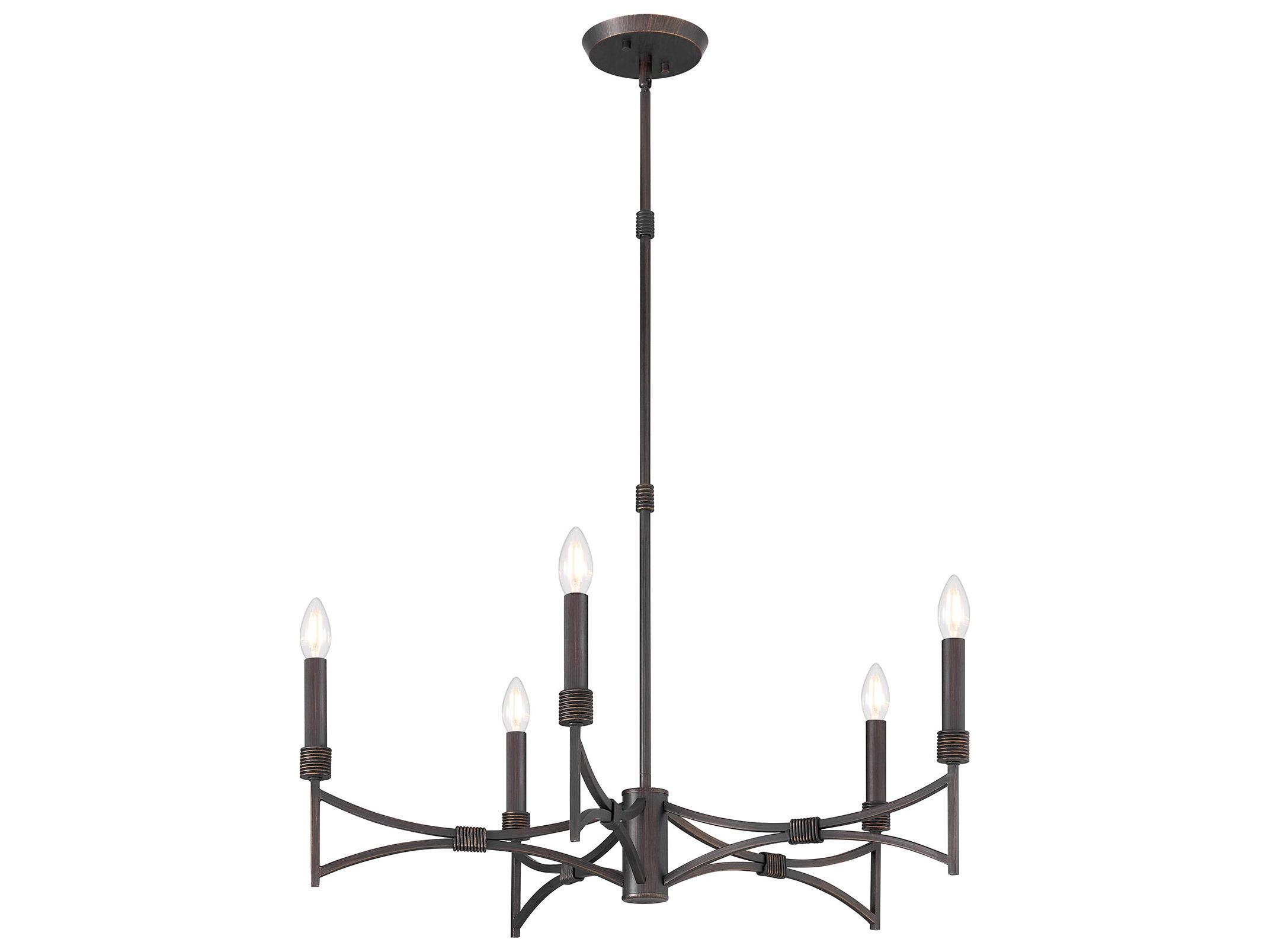 Savoy House Gardner 5-Light Champagne Mist Black Candelabra Chandelier