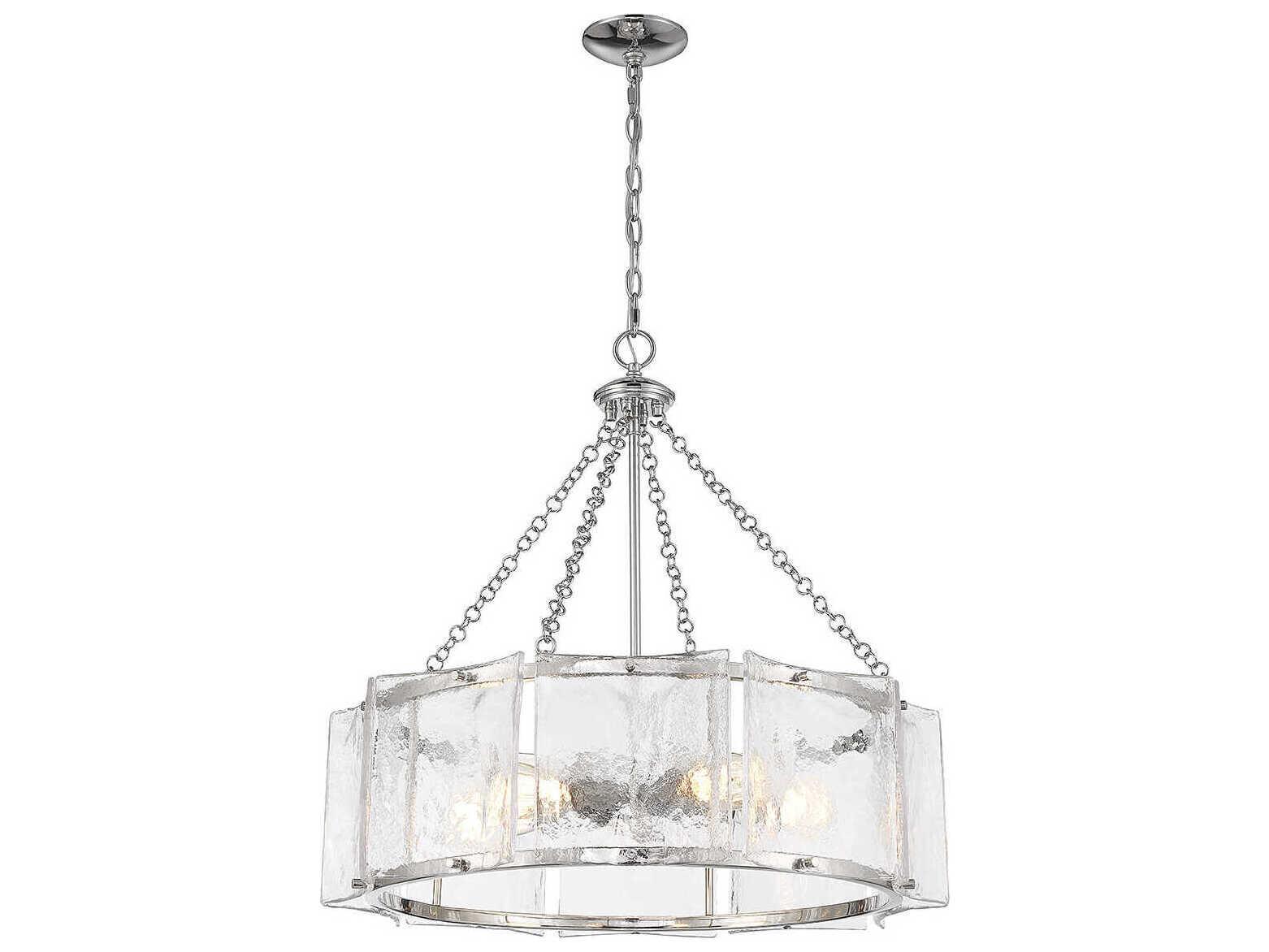 Savoy House Genry 5-Light Polished Nickel Chrome Glass Pendant