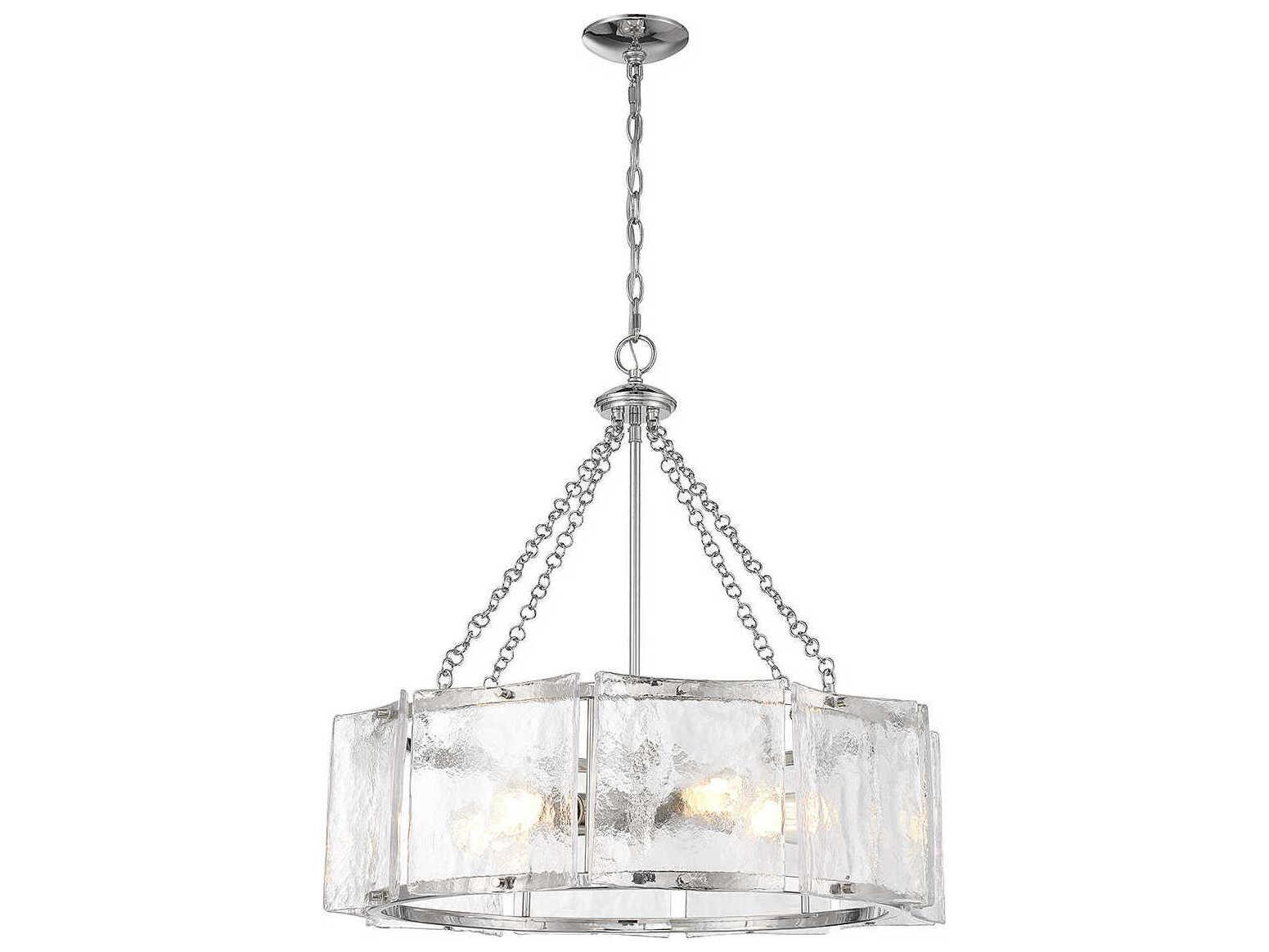 Savoy House Genry 5-Light Polished Nickel Chrome Glass Pendant