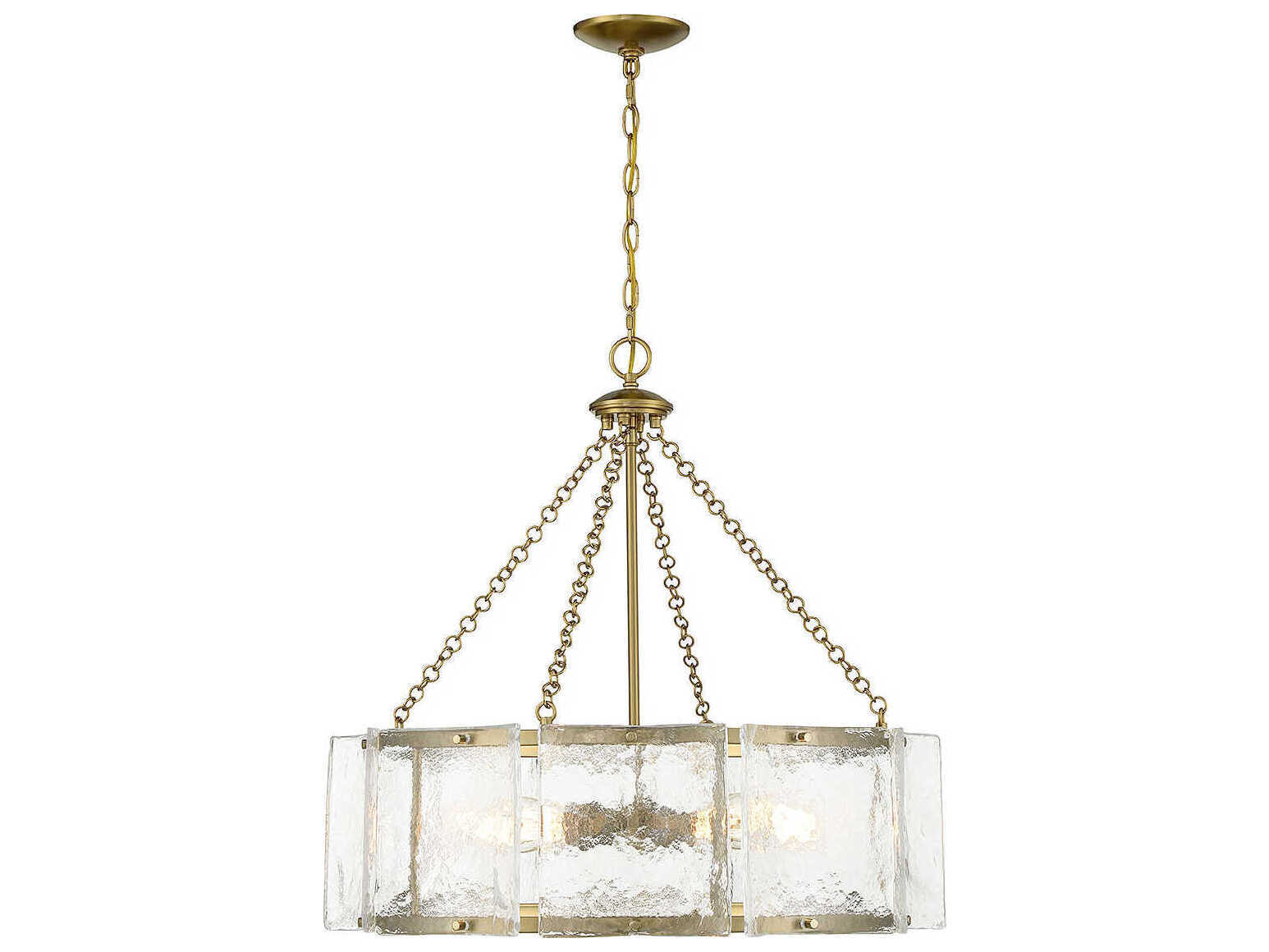 Savoy House Genry 5-Light Warm Brass Glass Pendant