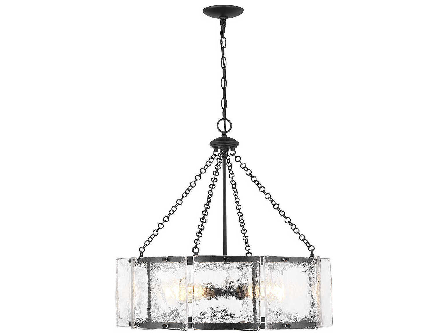 Savoy House Genry 5-Light Matte Black Glass Pendant