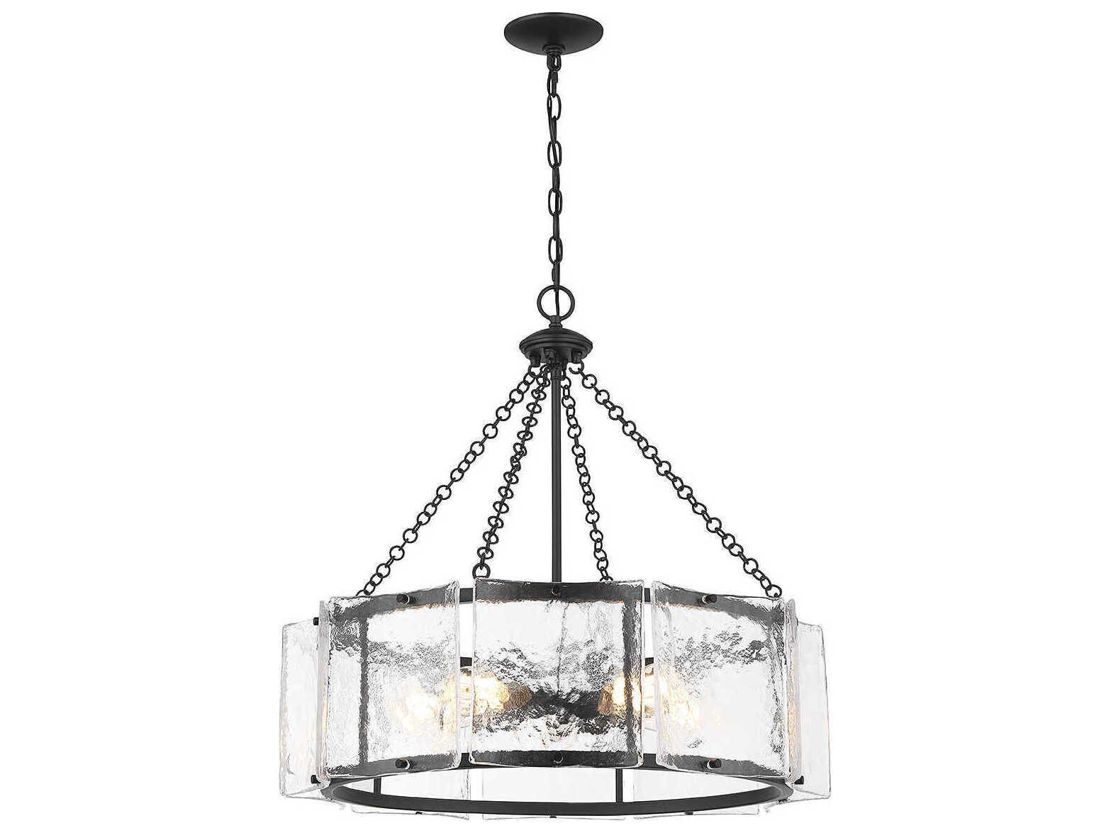 Savoy House Genry 5-Light Matte Black Glass Pendant