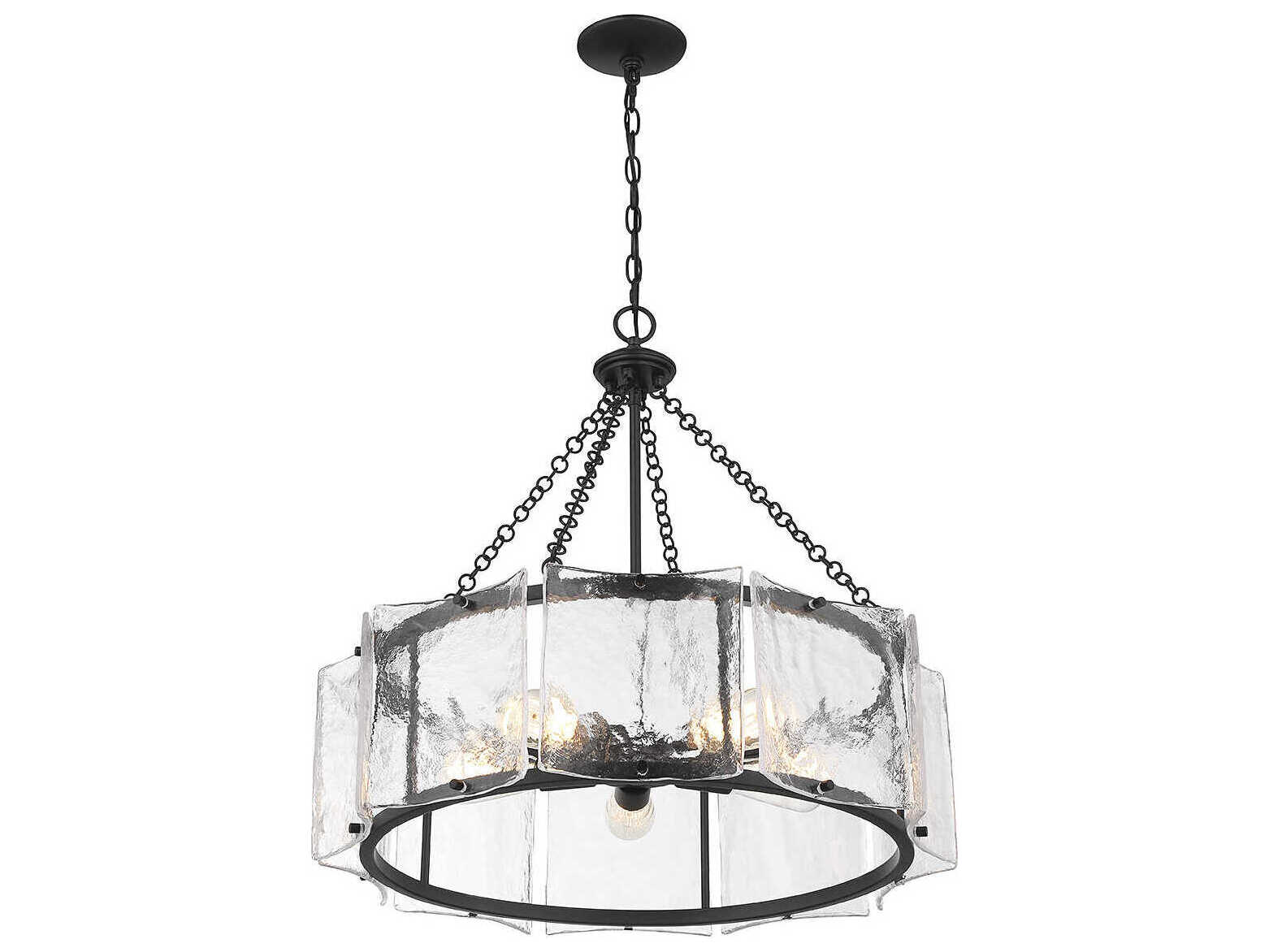 Savoy House Genry 5-Light Matte Black Glass Pendant