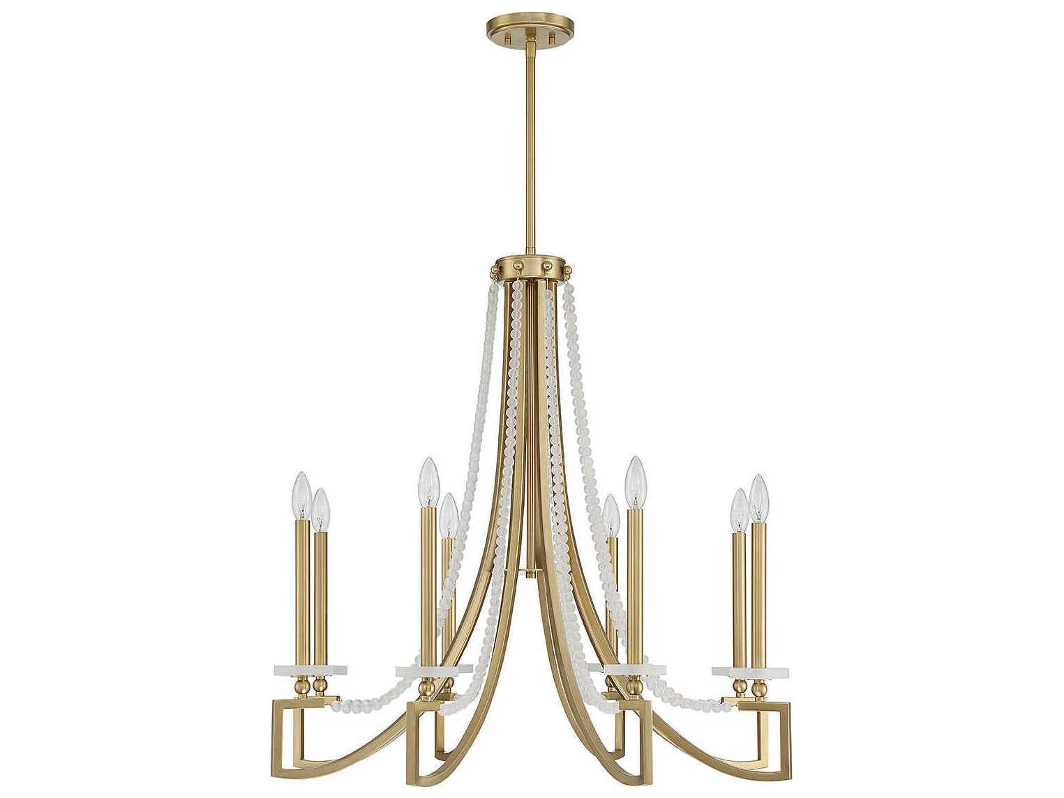 Savoy House Helen 8-Light Warm Brass Glass Candelabra Chandelier