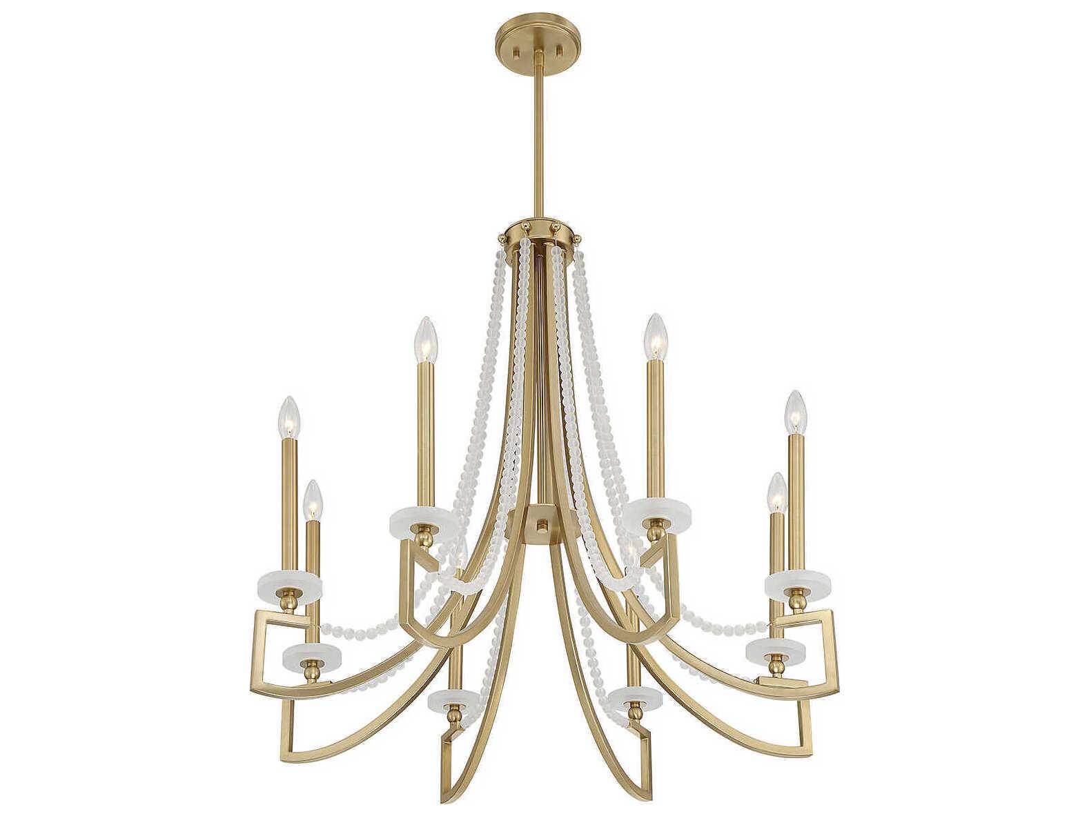 Savoy House Helen 8-Light Warm Brass Glass Candelabra Chandelier