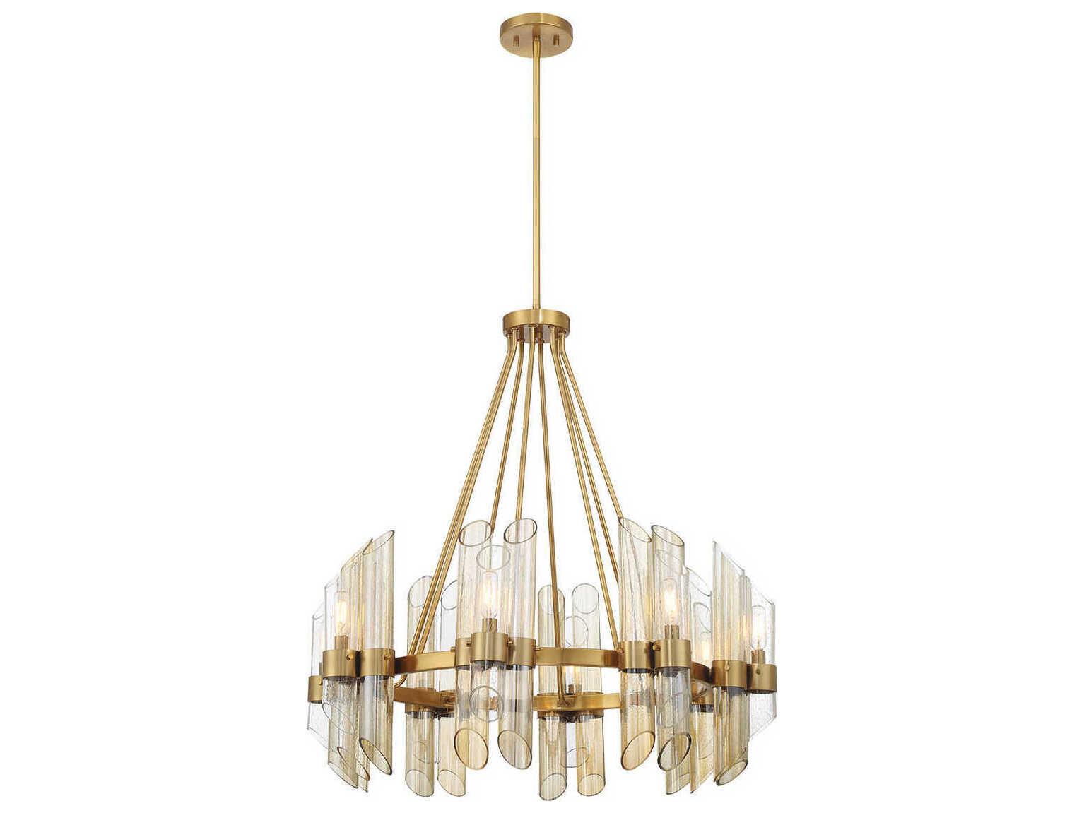 Savoy House Biltmore 8-Light Warm Brass Cylinder Chandelier