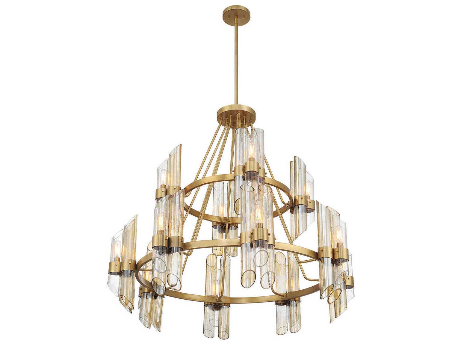 Savoy House Biltmore 12-Light Warm Brass Cylinder Chandelier