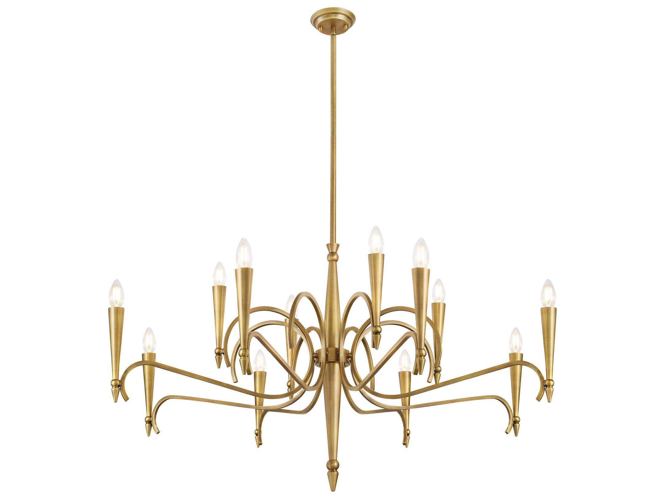 Savoy House Tremont 12-Light Riviera Brass Candelabra Chandelier