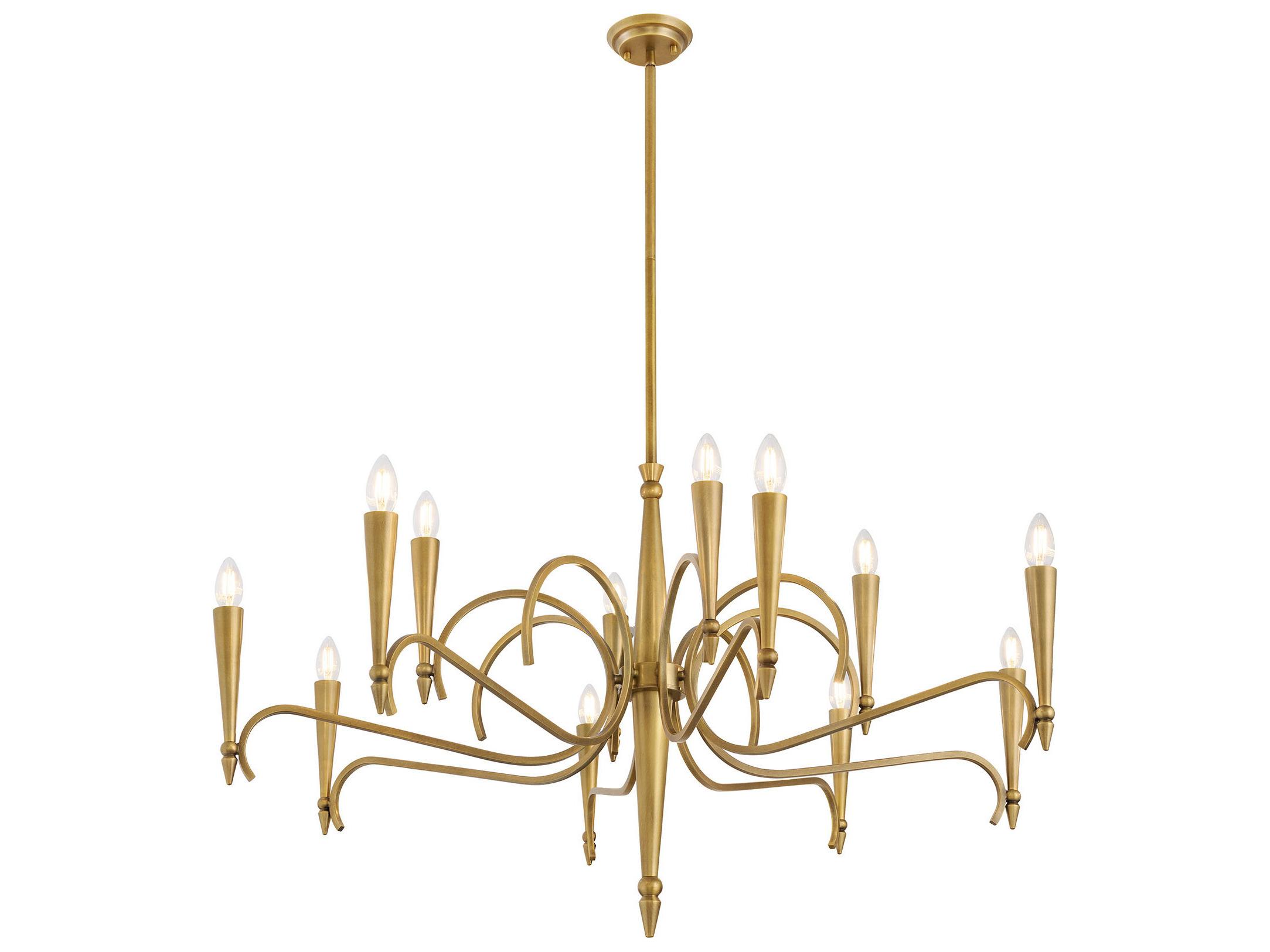 Savoy House Tremont 12-Light Riviera Brass Candelabra Chandelier