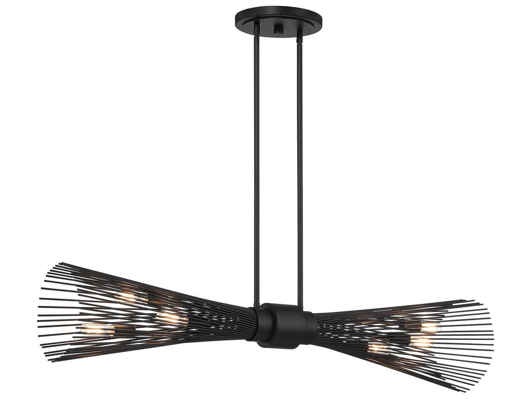Savoy House Longfellow 6-Light Matte Black Island Pendant