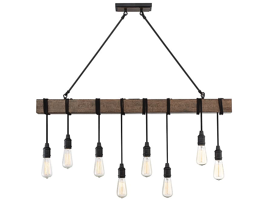 Savoy House Burgess 8-Light Durango Brown Linear Island Pendant