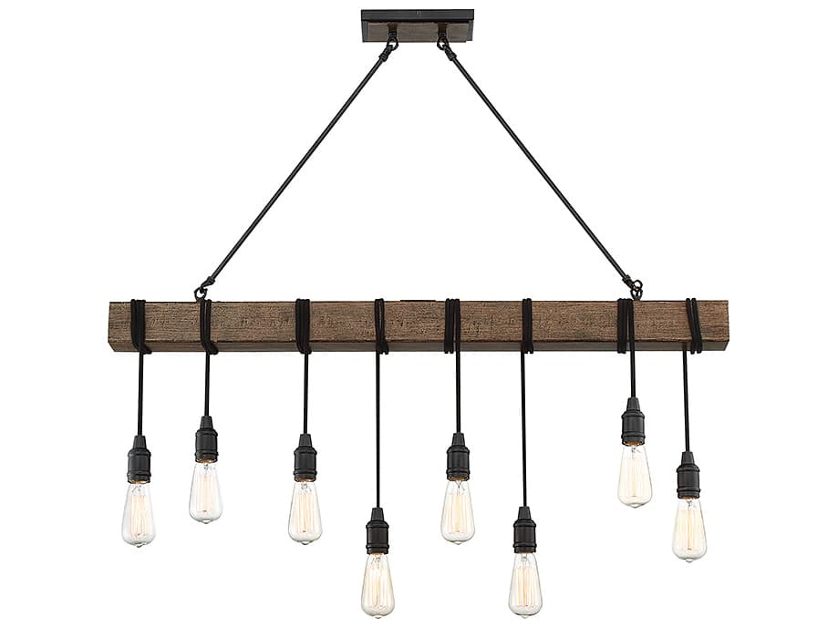 Savoy House Burgess 8-Light Durango Brown Linear Island Pendant