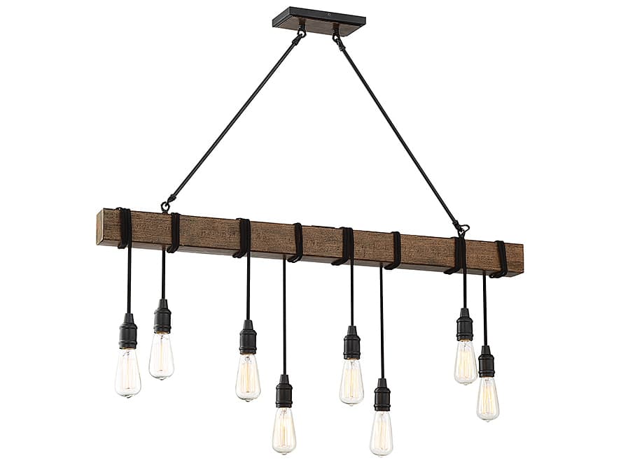 Savoy House Burgess 8-Light Durango Brown Linear Island Pendant