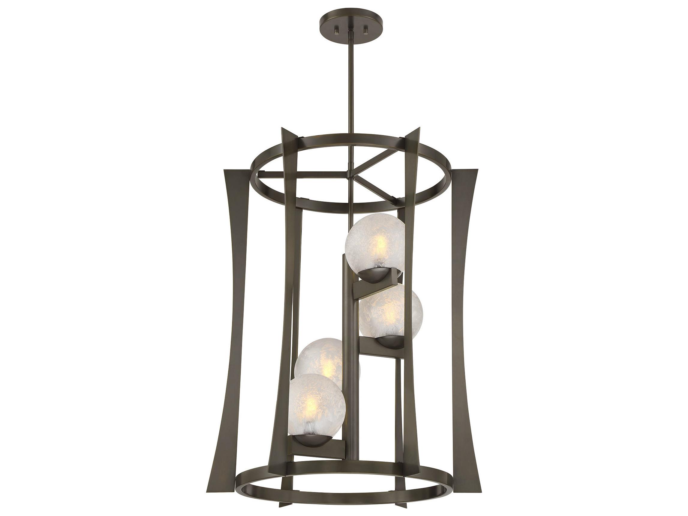 Savoy House Darien 4-Light Mediterranean Bronze Globe Tiered Pendant