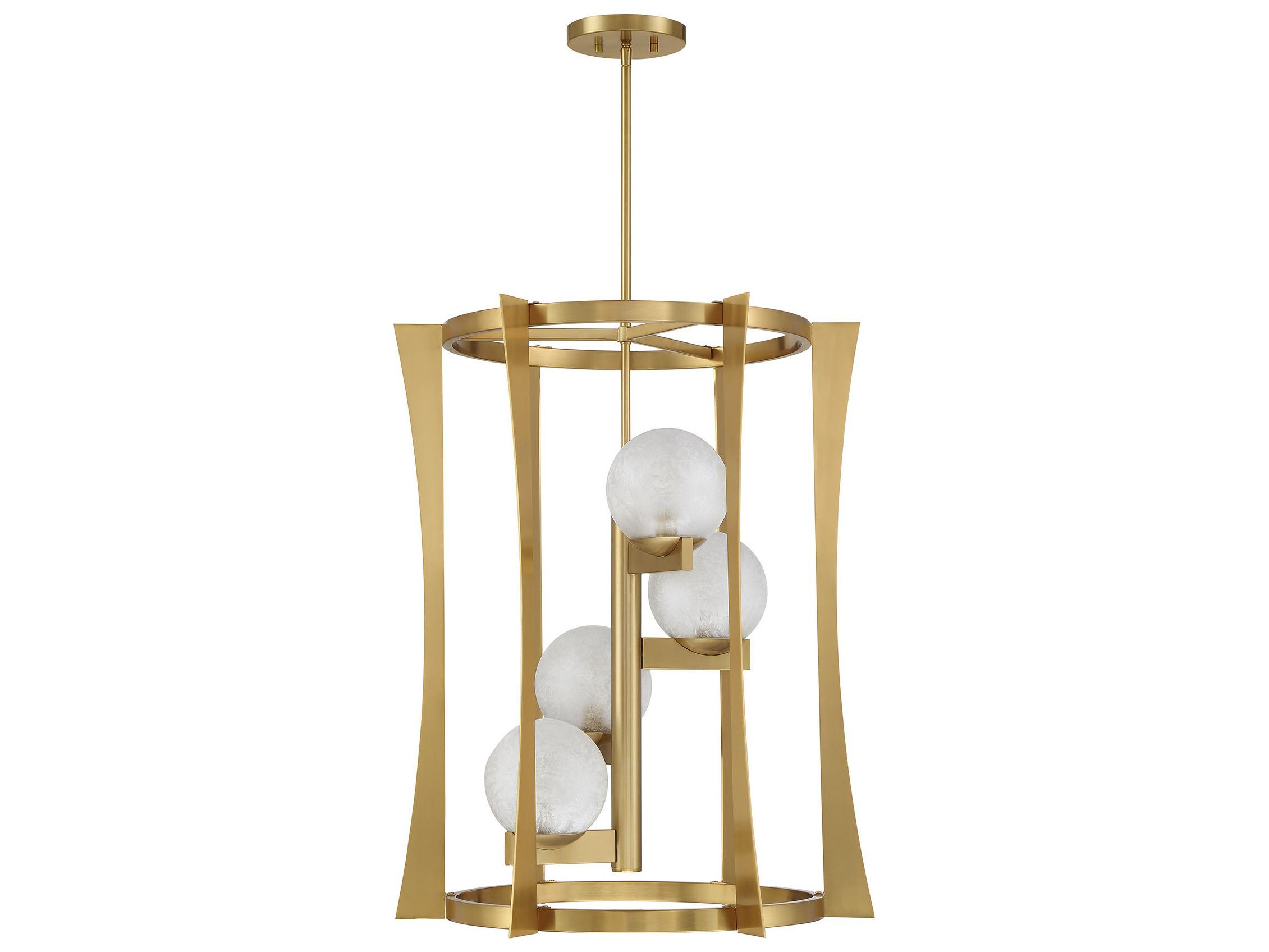 Savoy House Darien 4-Light Warm Brass Globe Tiered Pendant