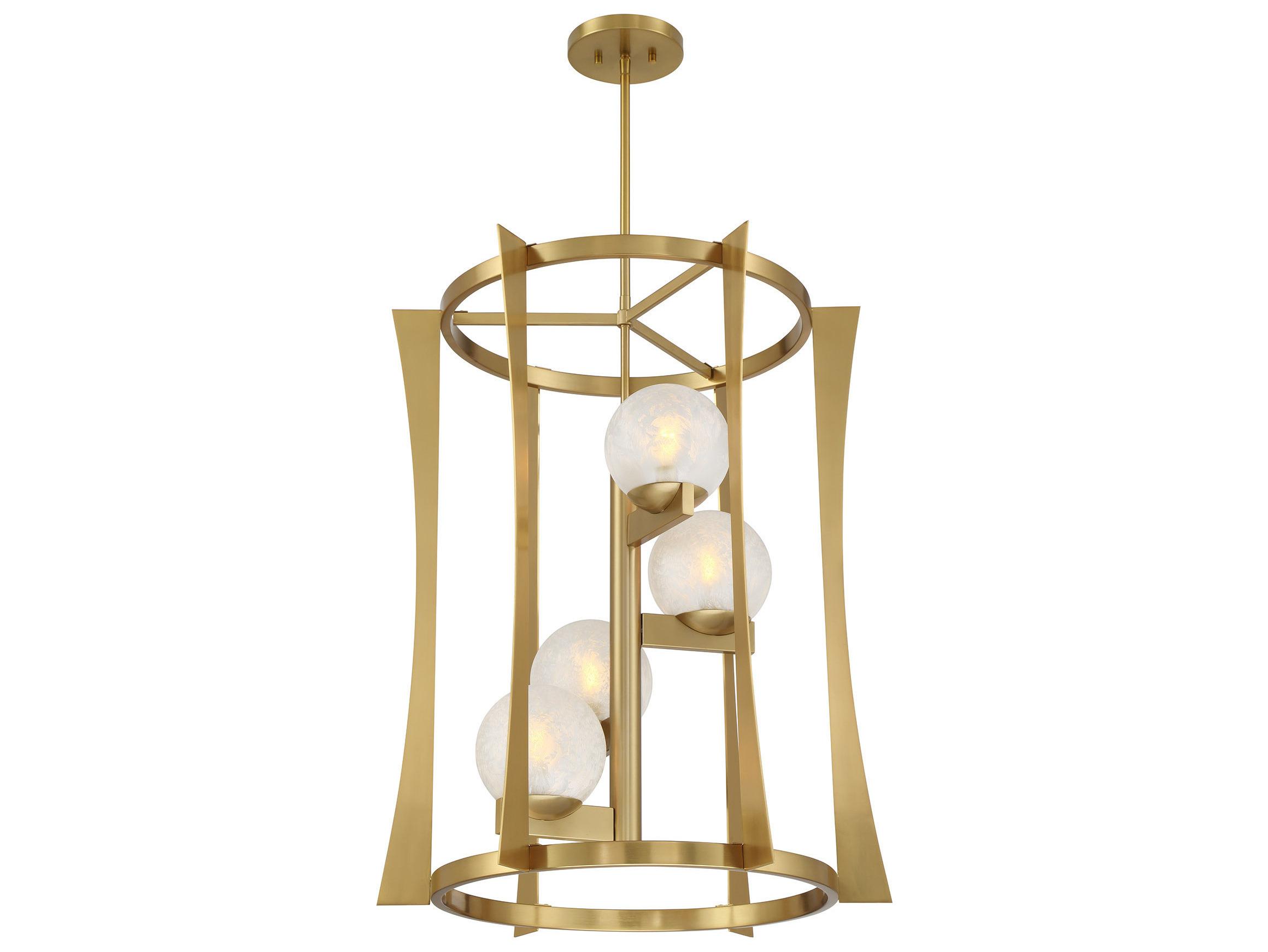 Savoy House Darien 4-Light Warm Brass Globe Tiered Pendant