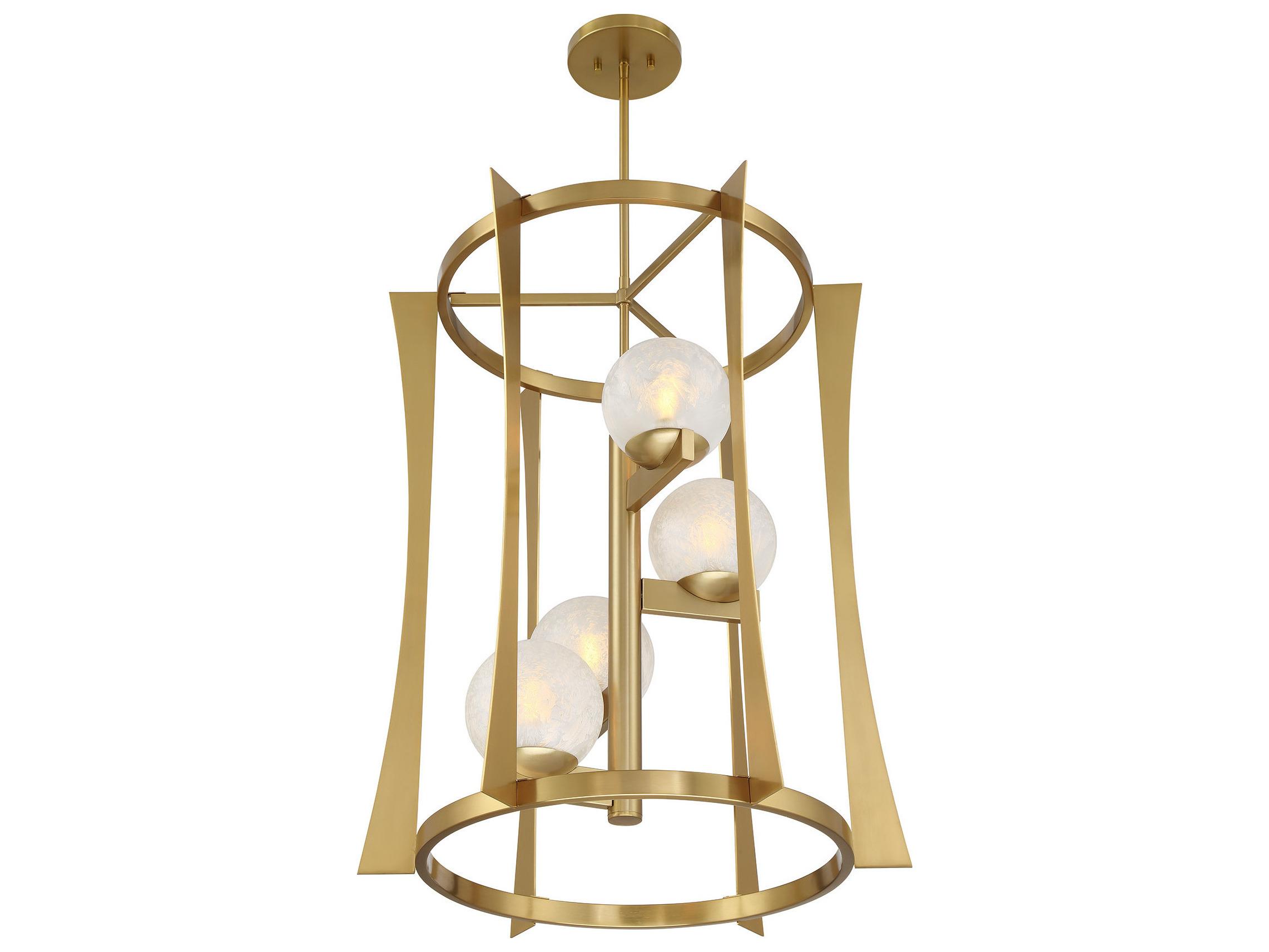 Savoy House Darien 4-Light Warm Brass Globe Tiered Pendant