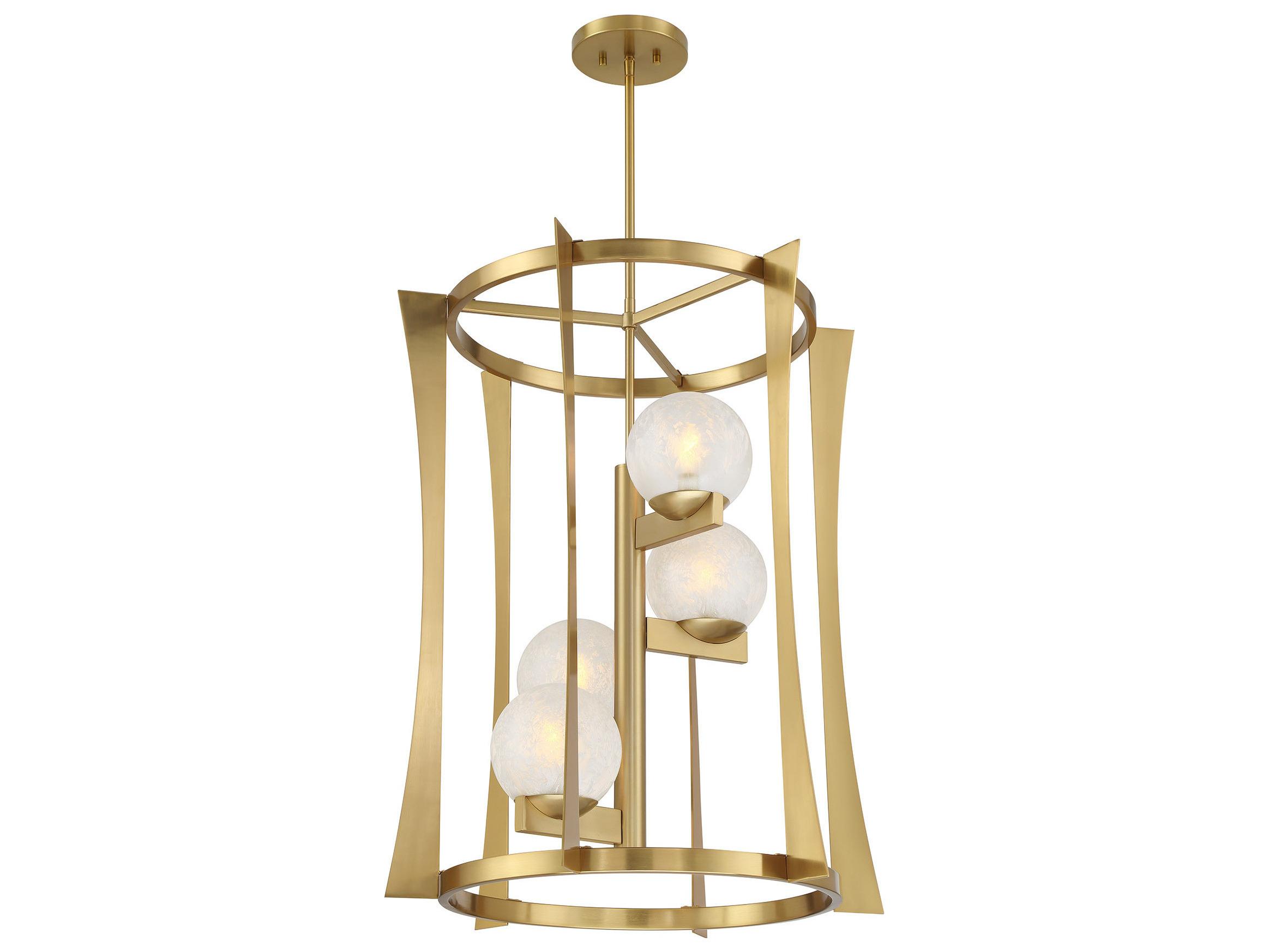 Savoy House Darien 4-Light Warm Brass Globe Tiered Pendant