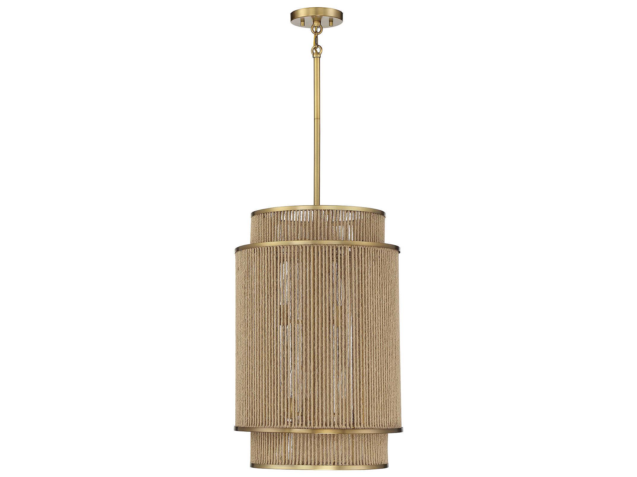 Savoy House Ashburn 6-Light Warm Brass Rope Chandelier