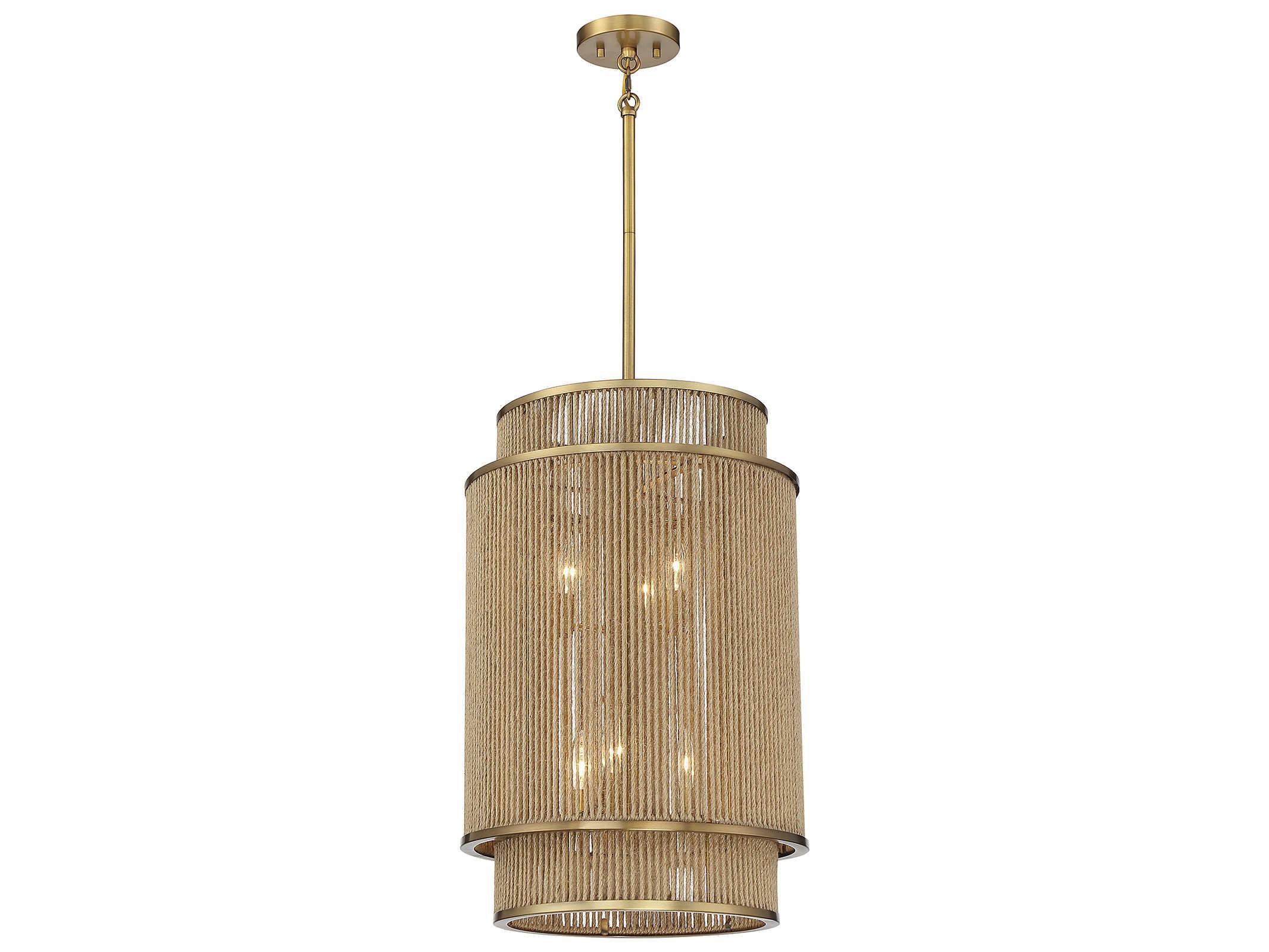 Savoy House Ashburn 6-Light Warm Brass Rope Chandelier