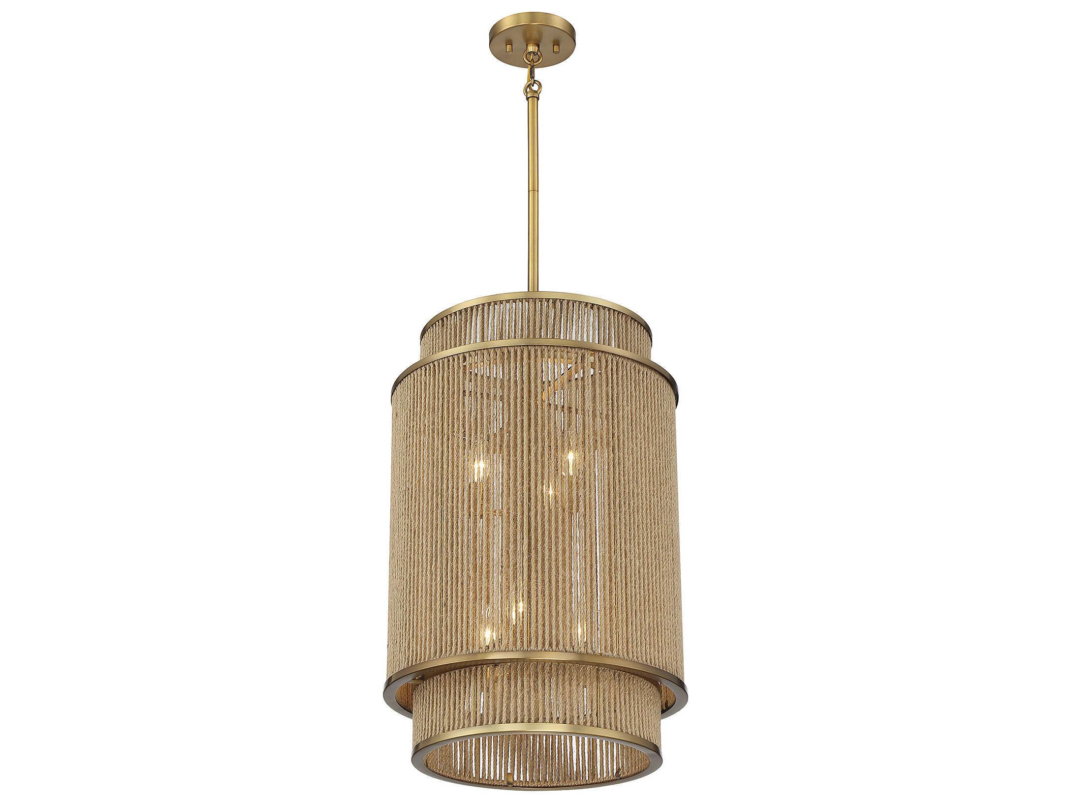Savoy House Ashburn 6-Light Warm Brass Rope Chandelier