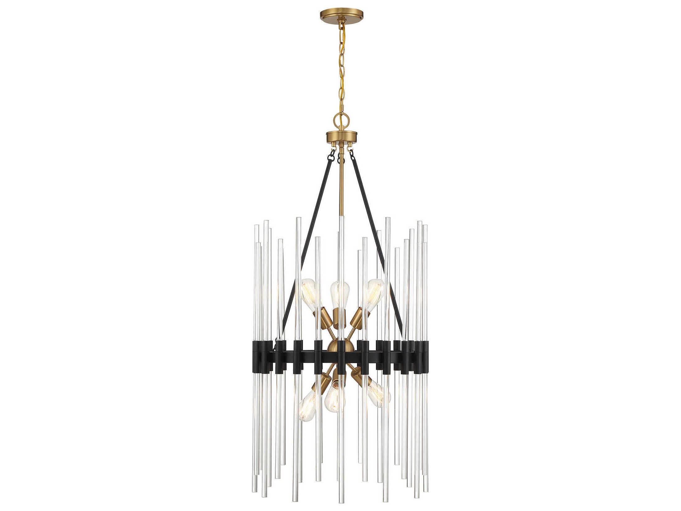 Savoy House Santiago 6-Light Matte Black Warm Brass Sputnik Pendant
