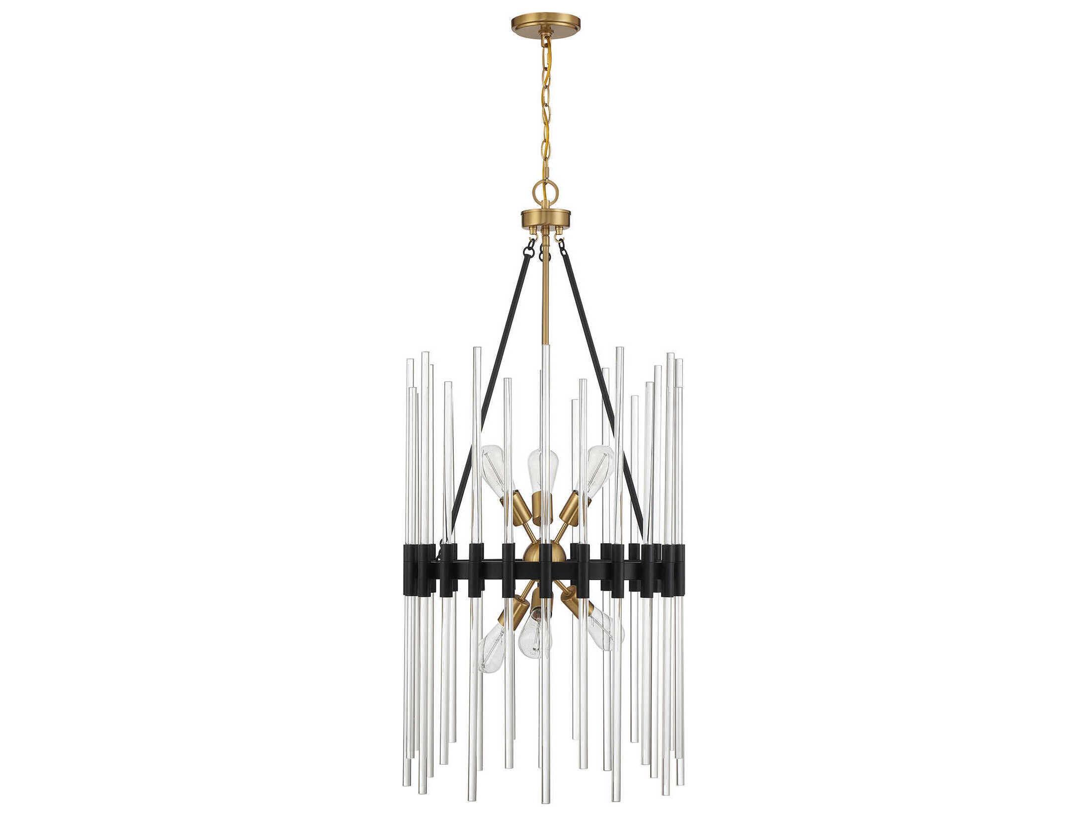 Savoy House Santiago 6-Light Matte Black Warm Brass Sputnik Pendant