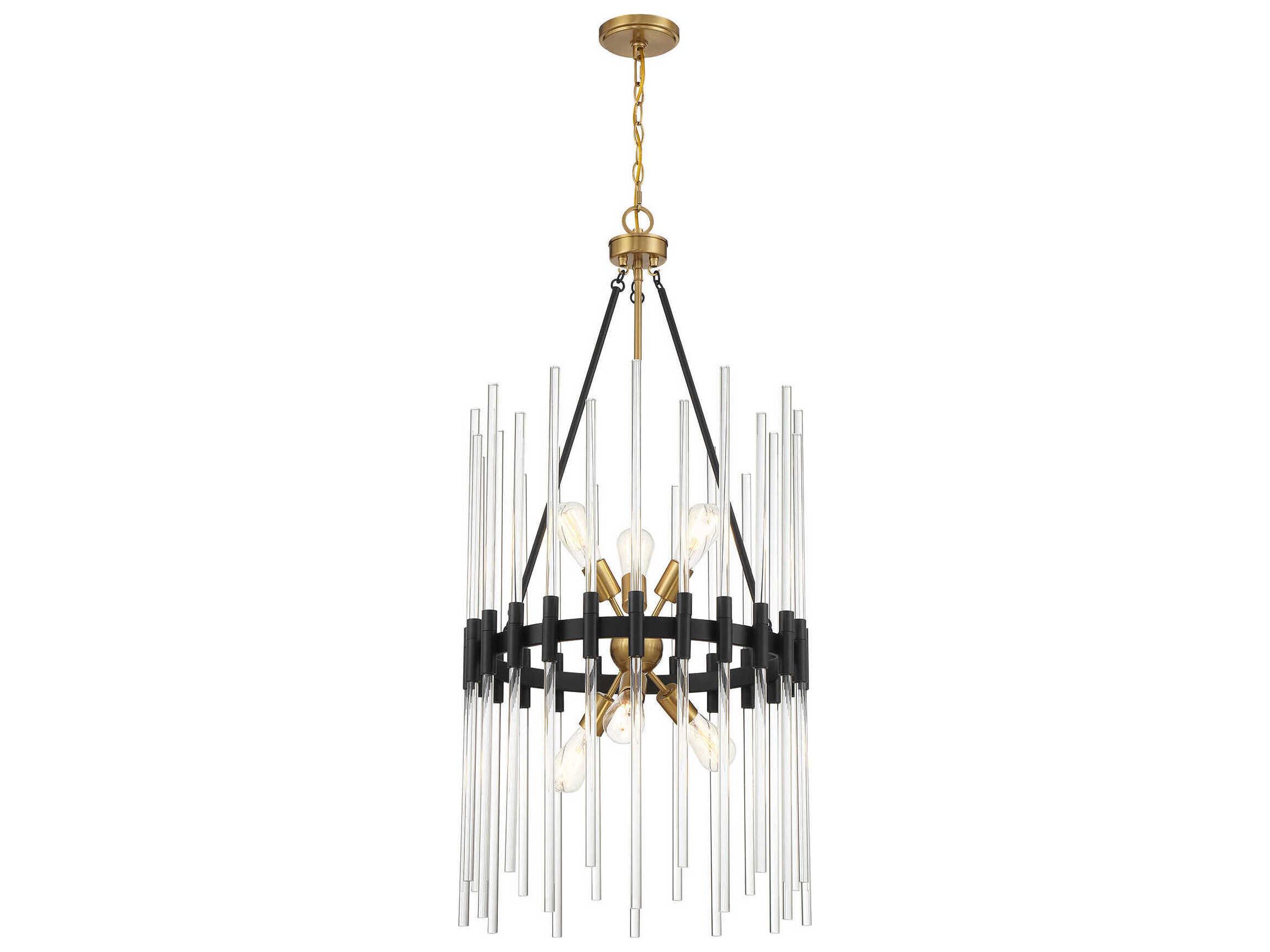 Savoy House Santiago 6-Light Matte Black Warm Brass Sputnik Pendant