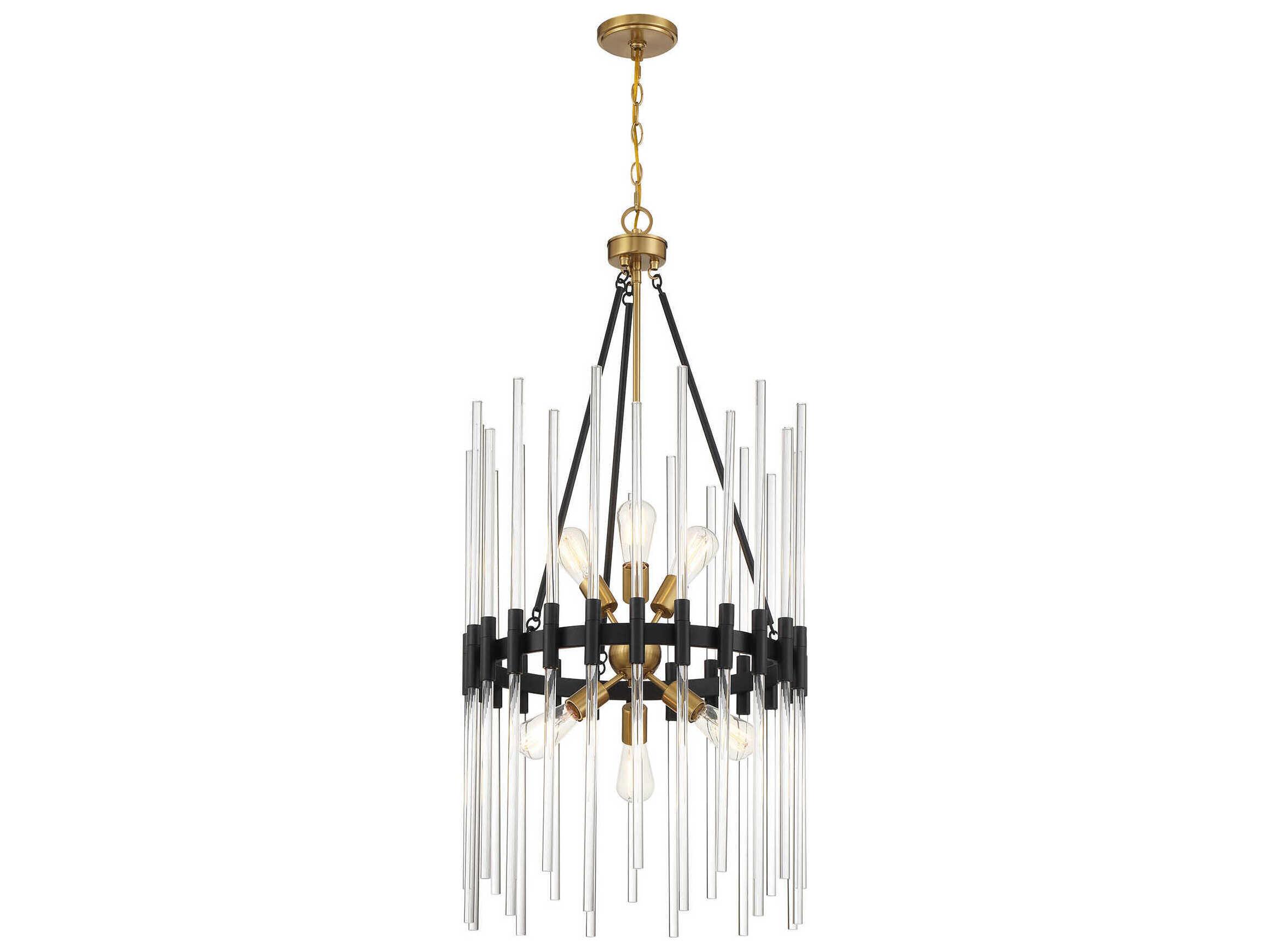 Savoy House Santiago 6-Light Matte Black Warm Brass Sputnik Pendant