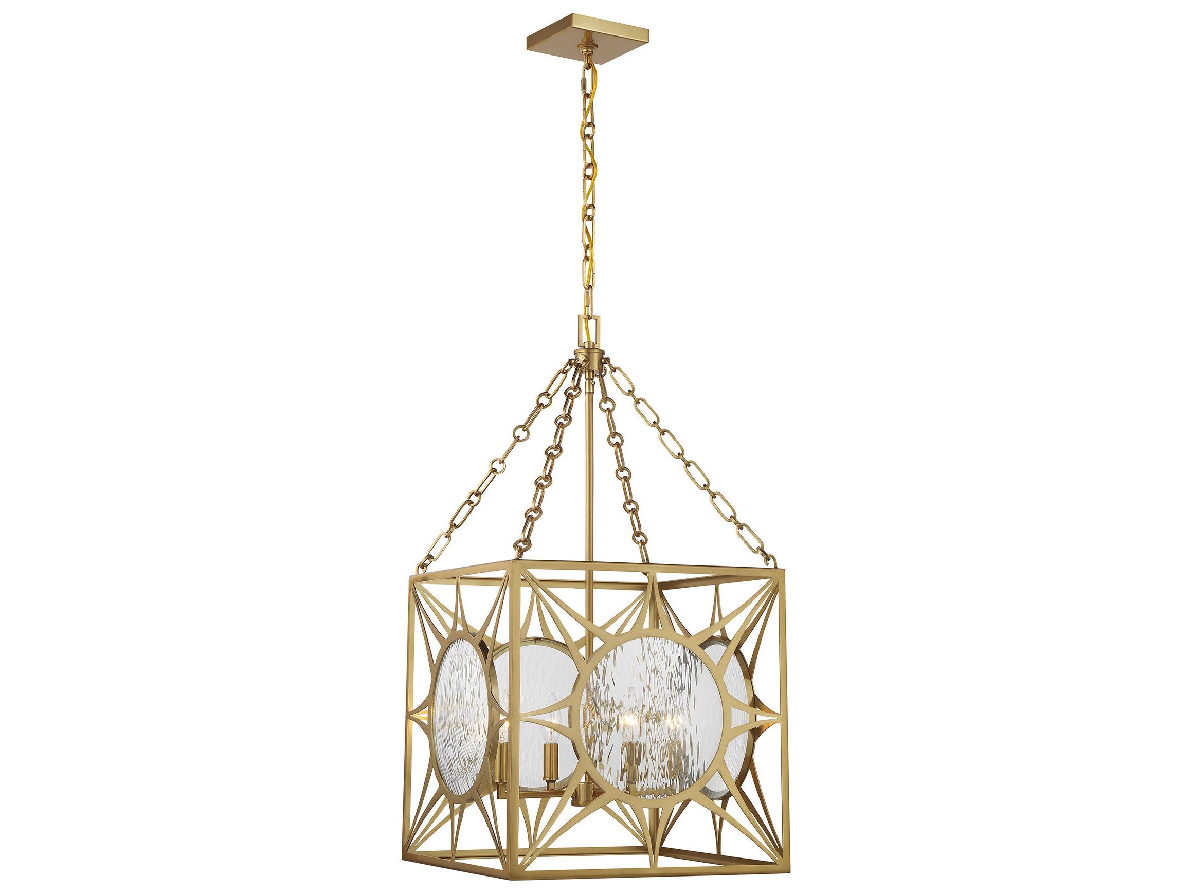 Savoy House Balfour 4-Light Warm Brass Geometric Pendant
