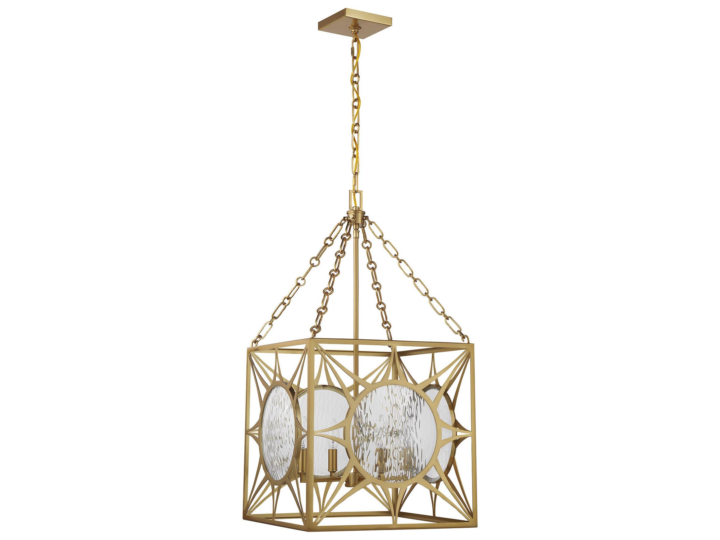 Savoy House Balfour 4-Light Warm Brass Geometric Pendant