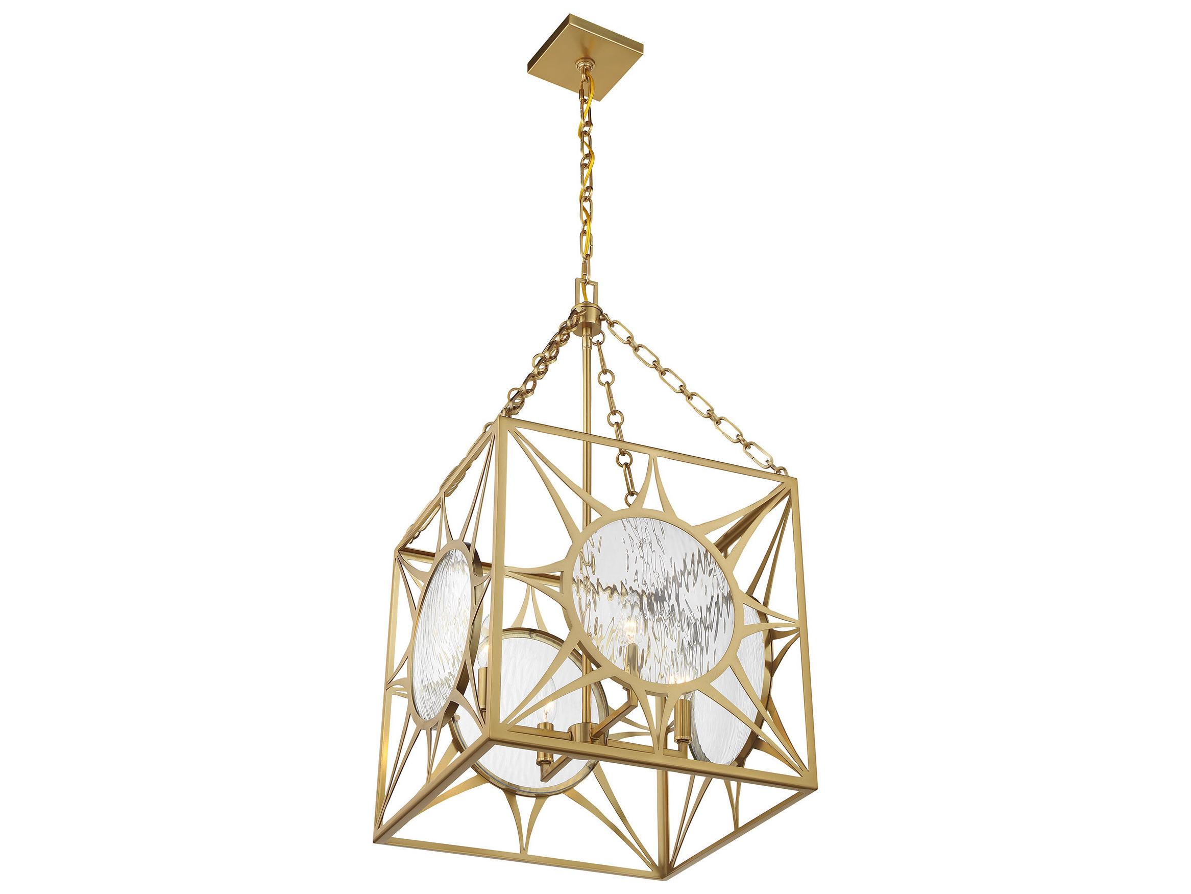 Savoy House Balfour 4-Light Warm Brass Geometric Pendant