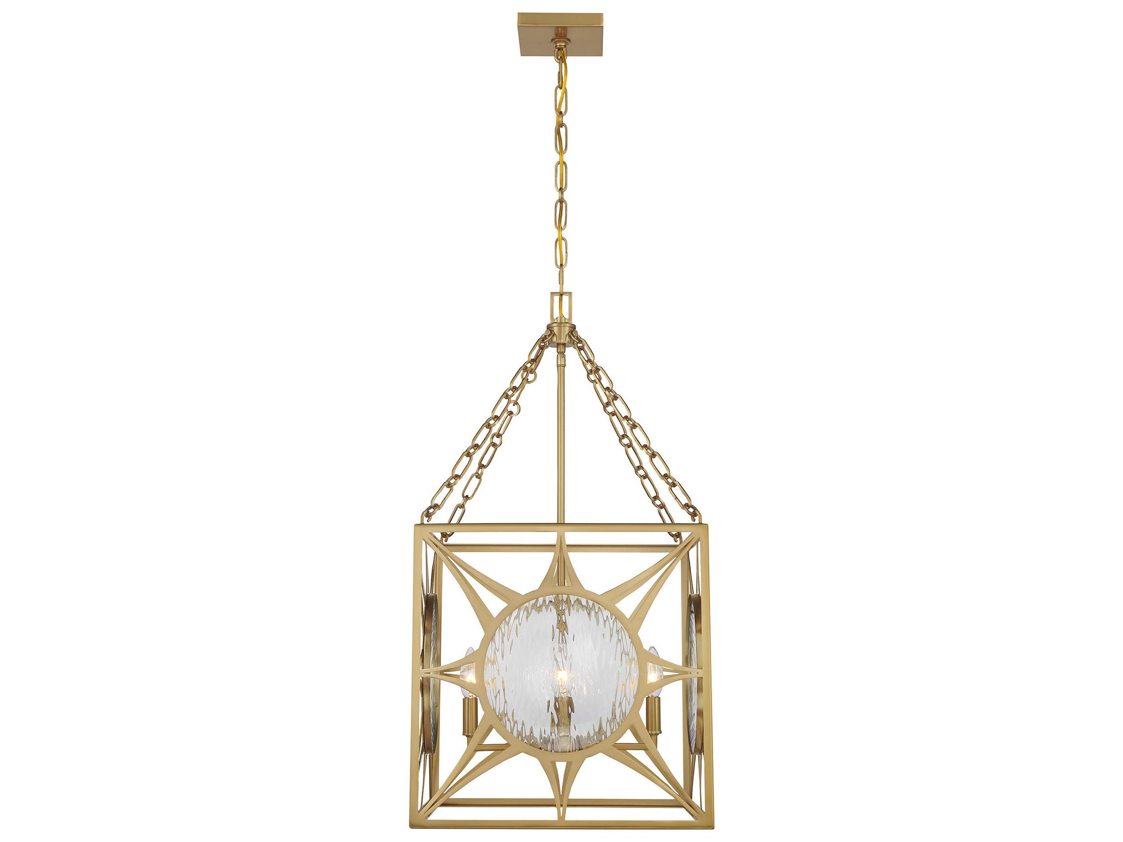 Savoy House Balfour 4-Light Warm Brass Geometric Pendant