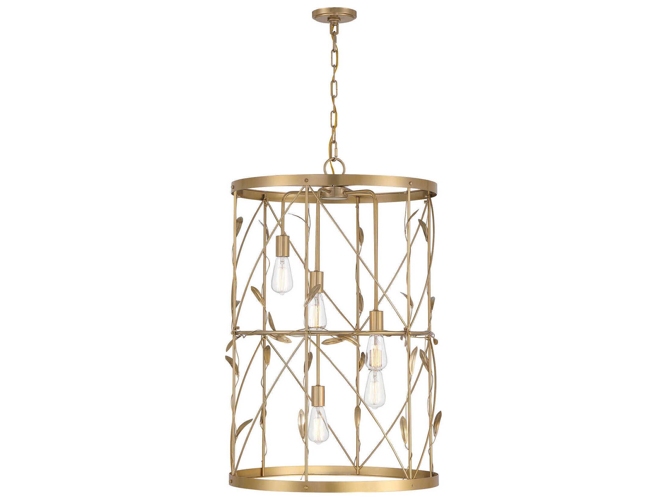 Savoy House Lexington 5-Light Burnished Brass Cylinder Pendant