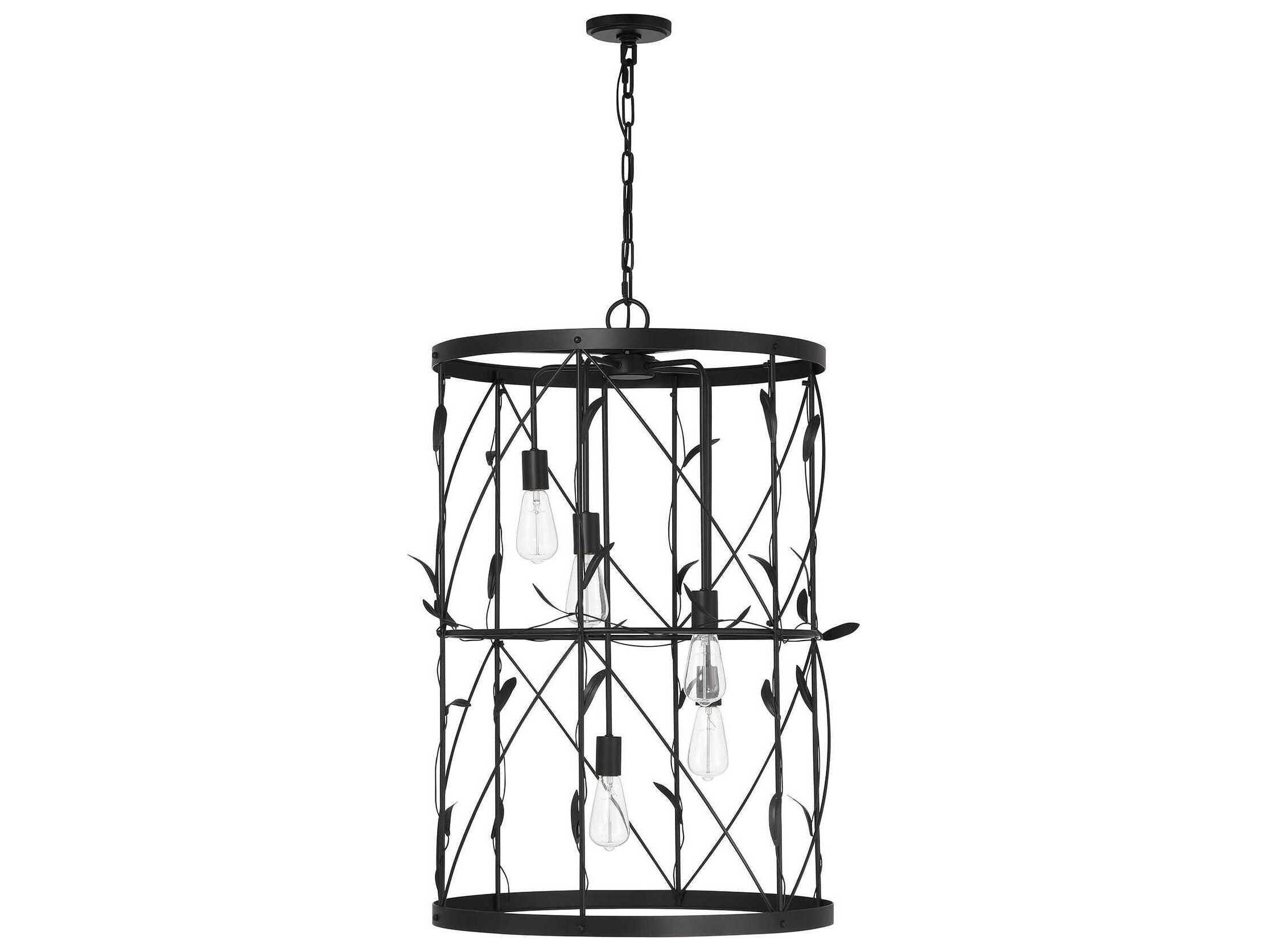Savoy House Lexington 5-Light Matte Black Cylinder Pendant
