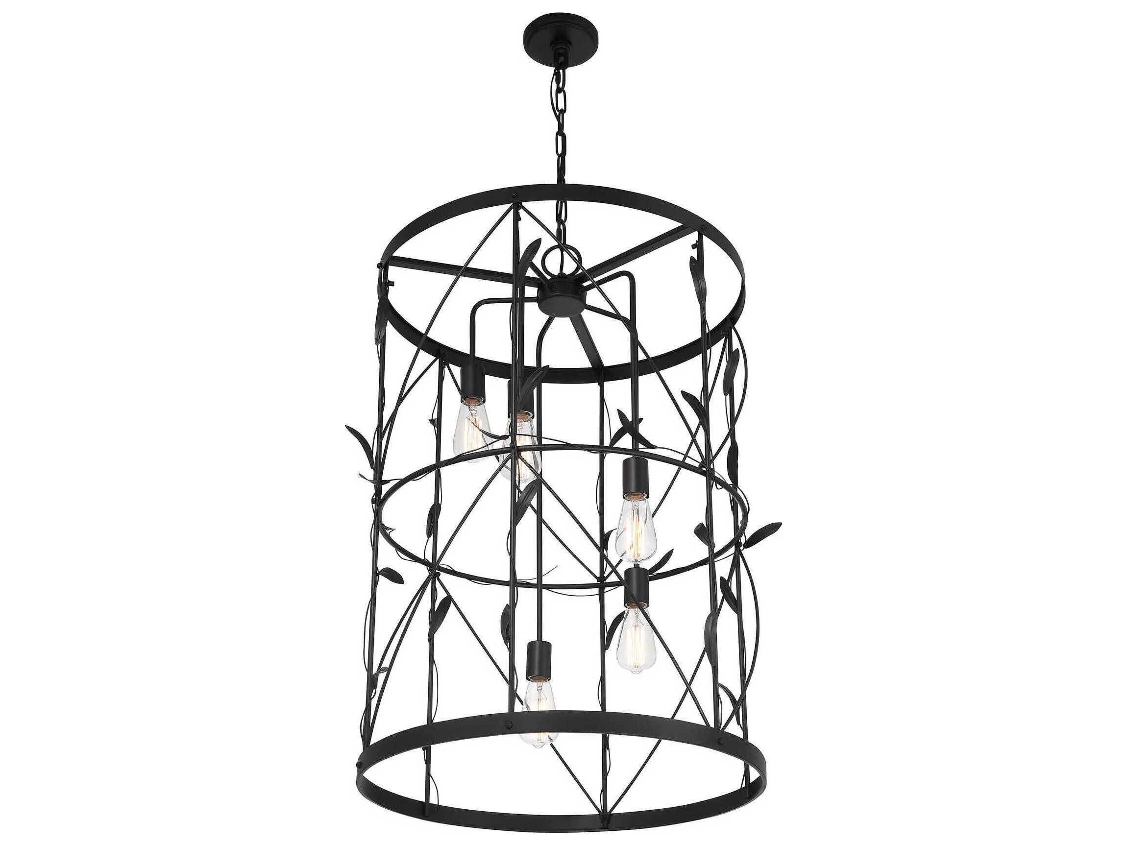 Savoy House Lexington 5-Light Matte Black Cylinder Pendant