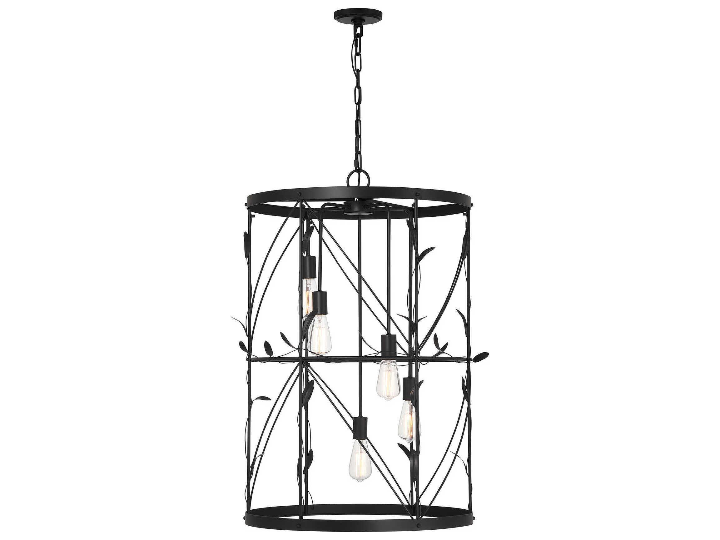 Savoy House Lexington 5-Light Matte Black Cylinder Pendant