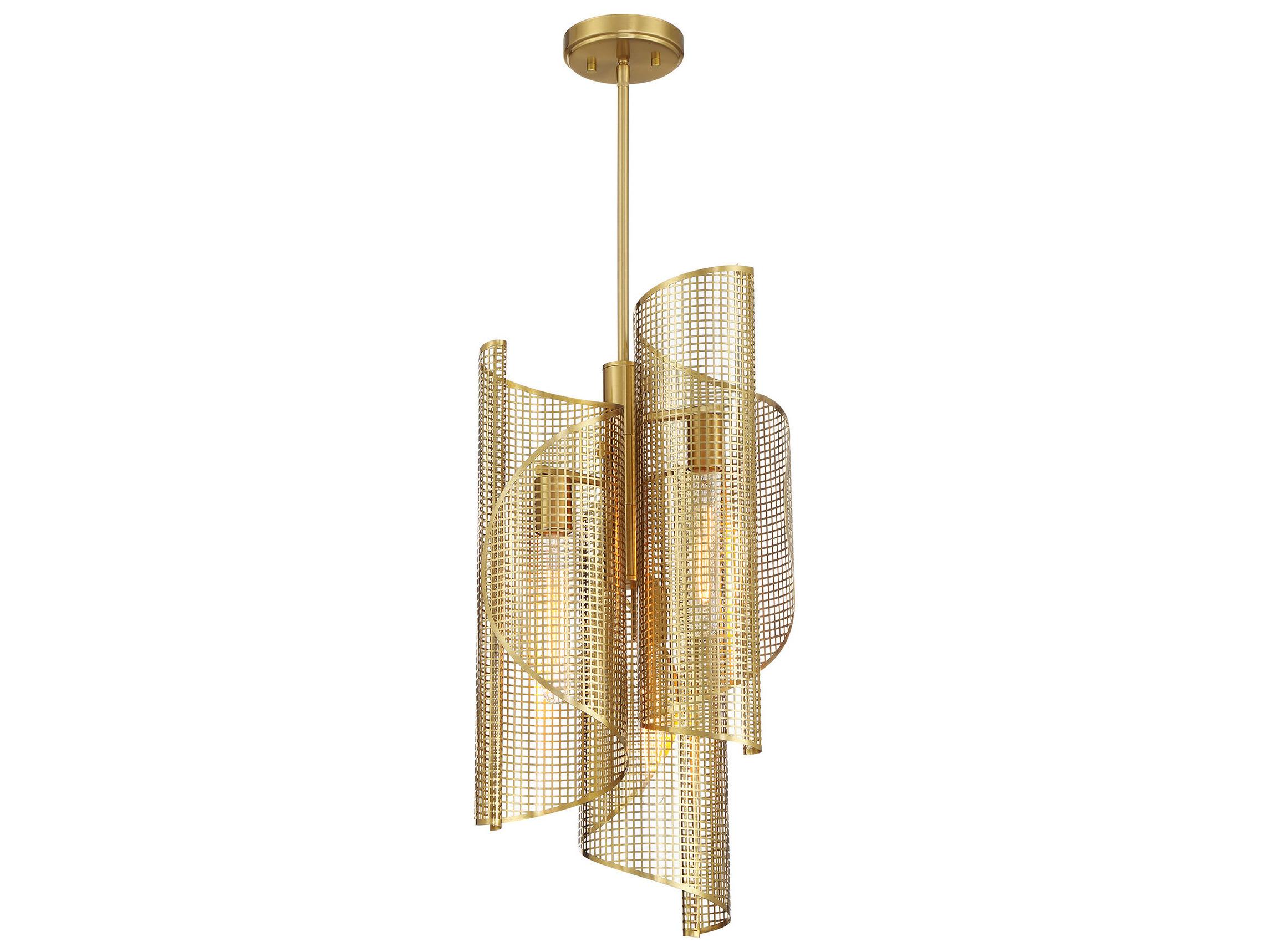 Savoy House Hillbourne 3-Light Warm Brass Cylinder Pendant