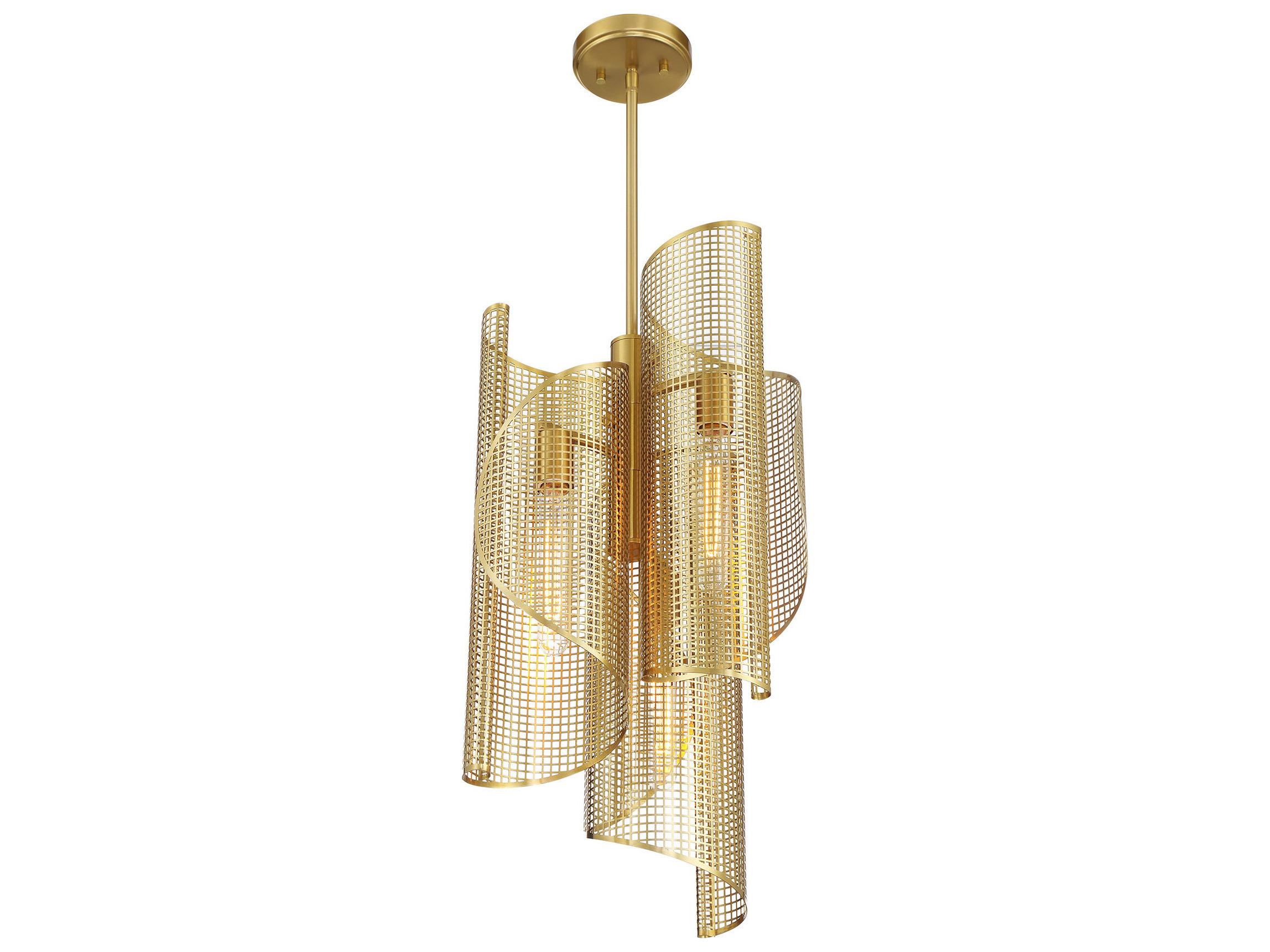 Savoy House Hillbourne 3-Light Warm Brass Cylinder Pendant
