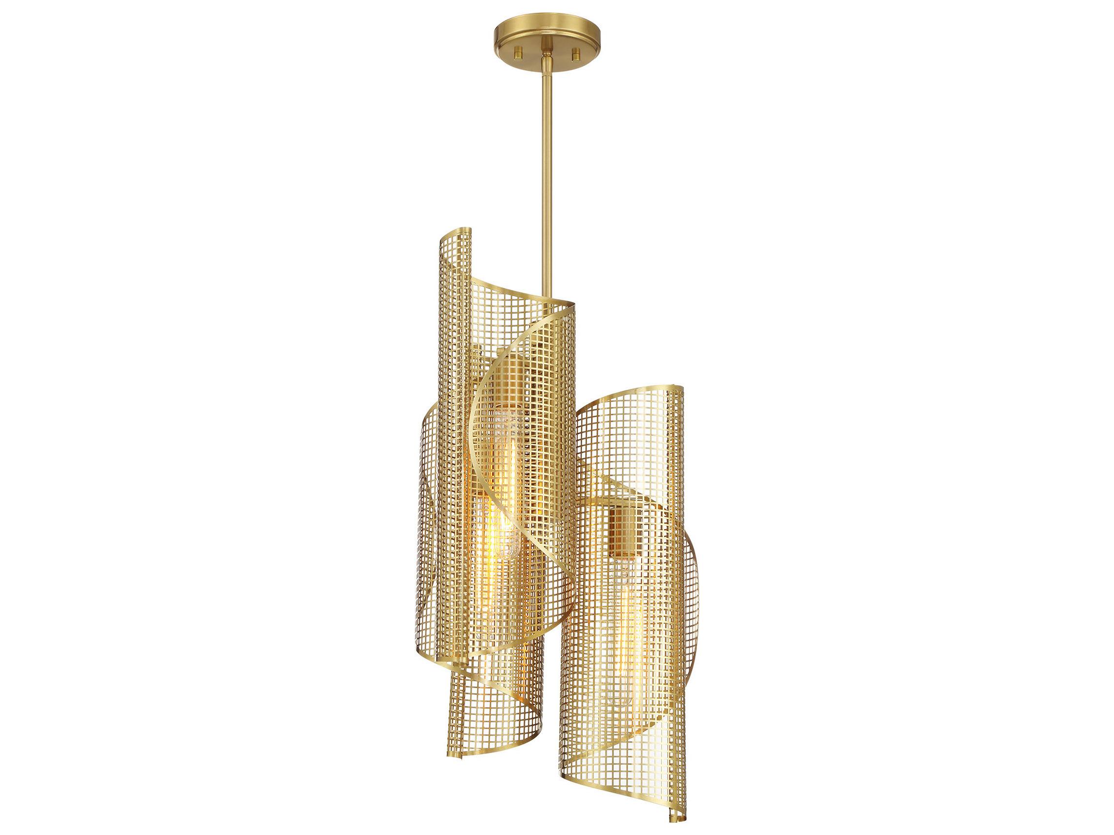 Savoy House Hillbourne 3-Light Warm Brass Cylinder Pendant
