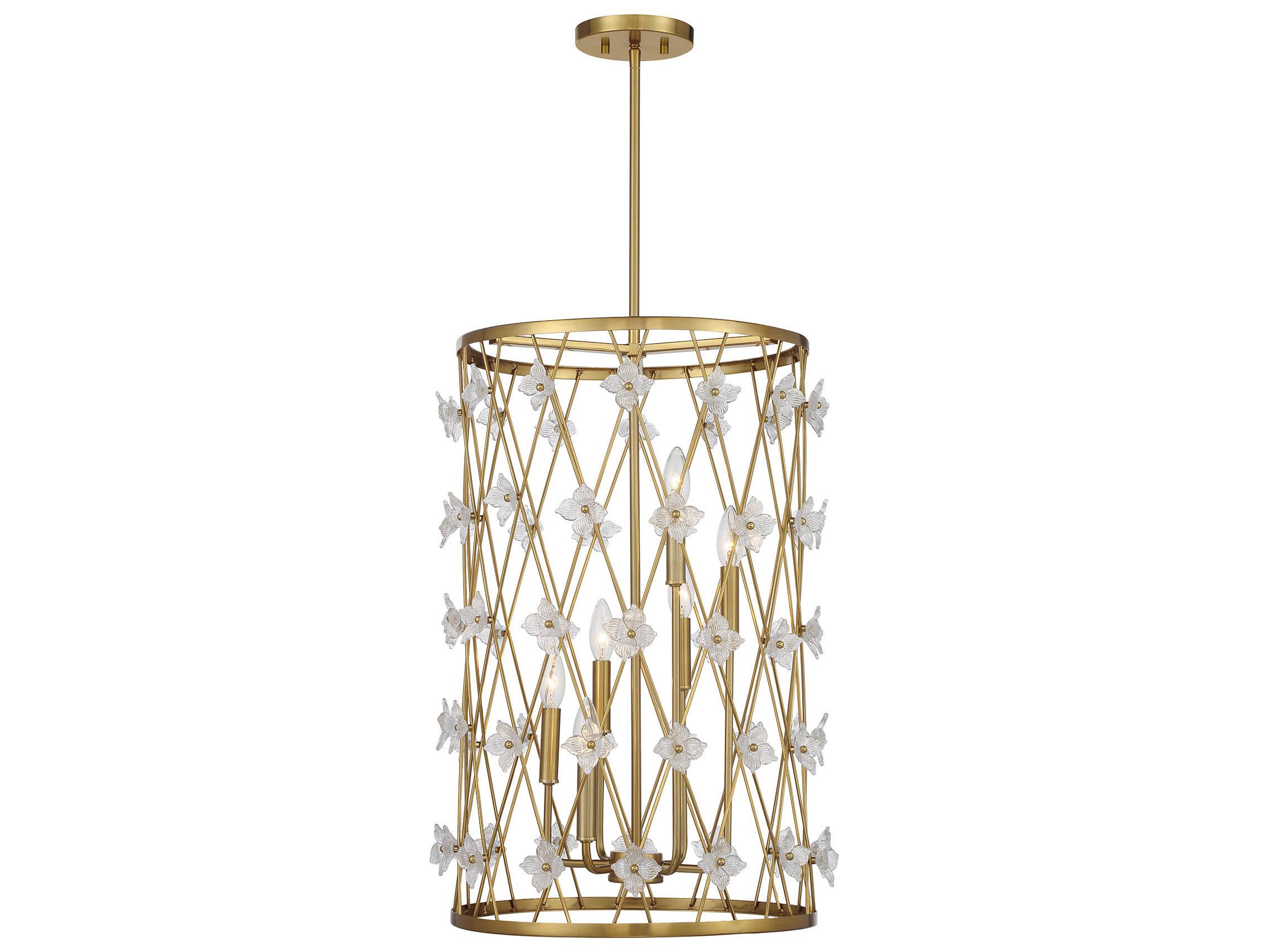 Savoy House Bailey 6-Light Warm Brass Cylinder Pendant