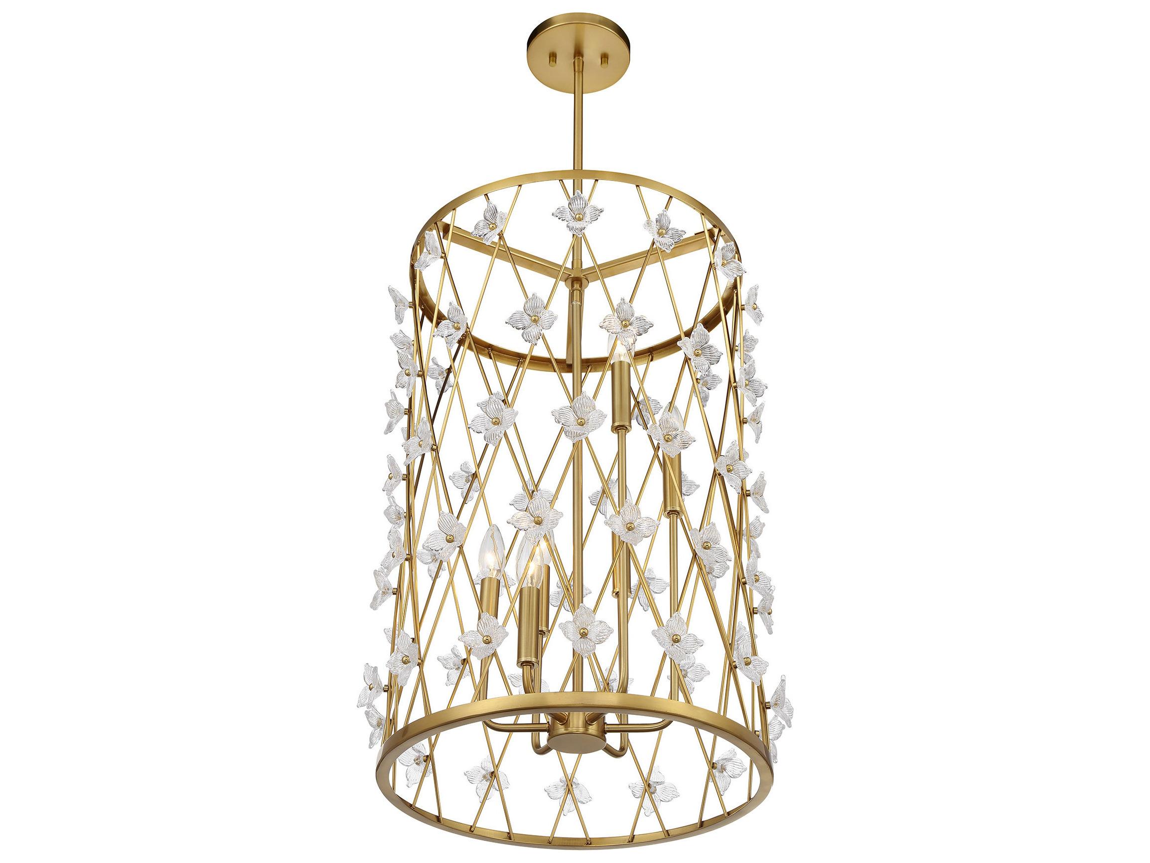Savoy House Bailey 6-Light Warm Brass Cylinder Pendant