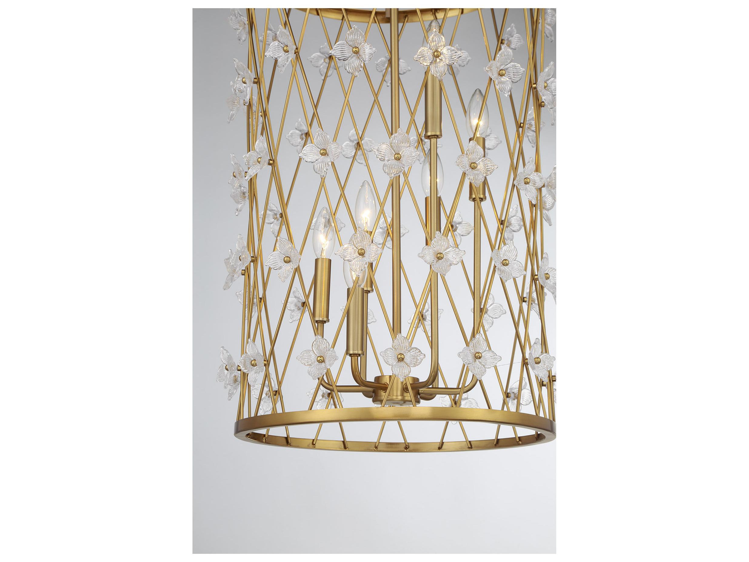 Savoy House Bailey 6-Light Warm Brass Cylinder Pendant