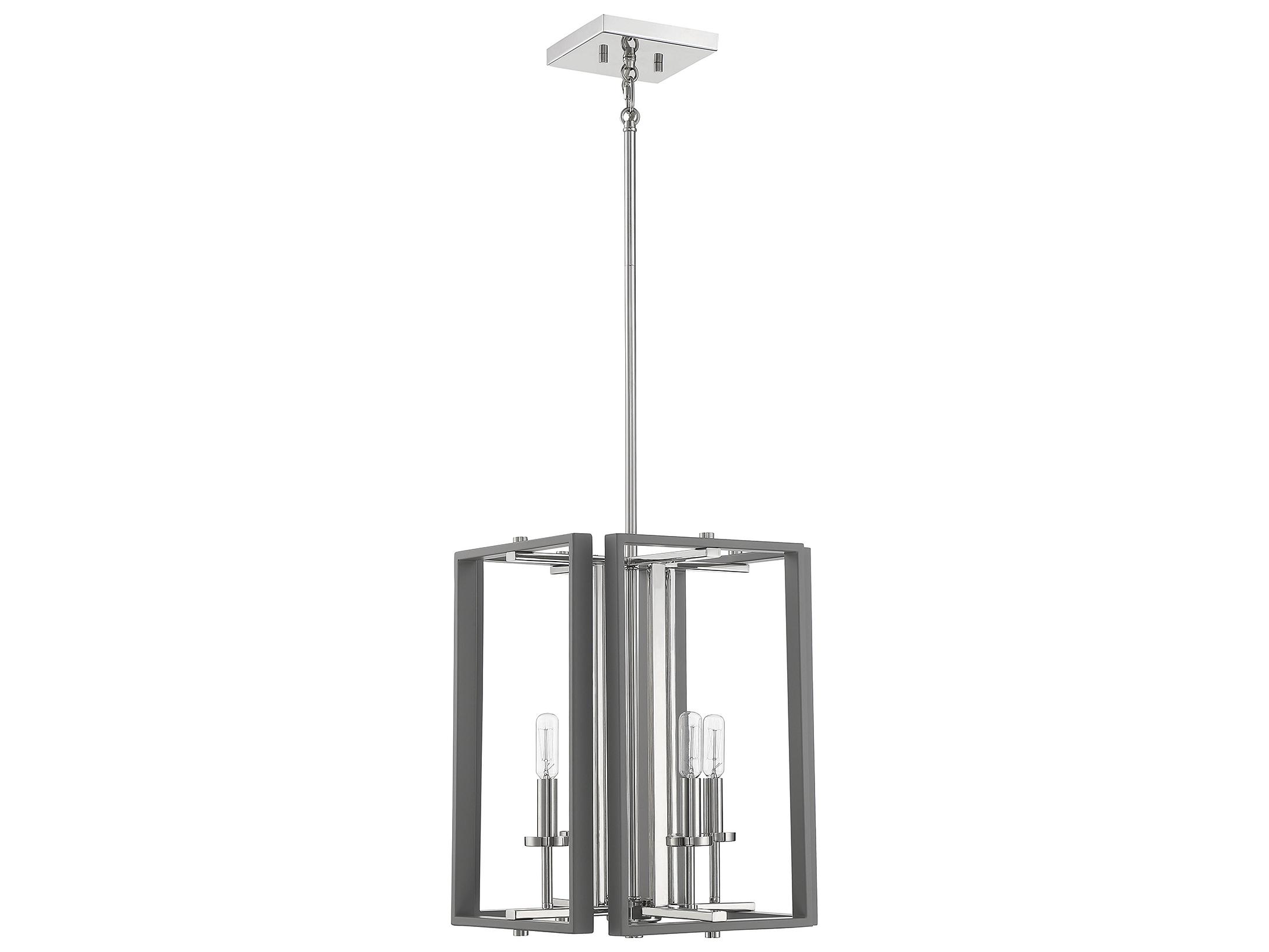 Savoy House Champlin 4-Light Gray Polished Nickel Glass Chandelier