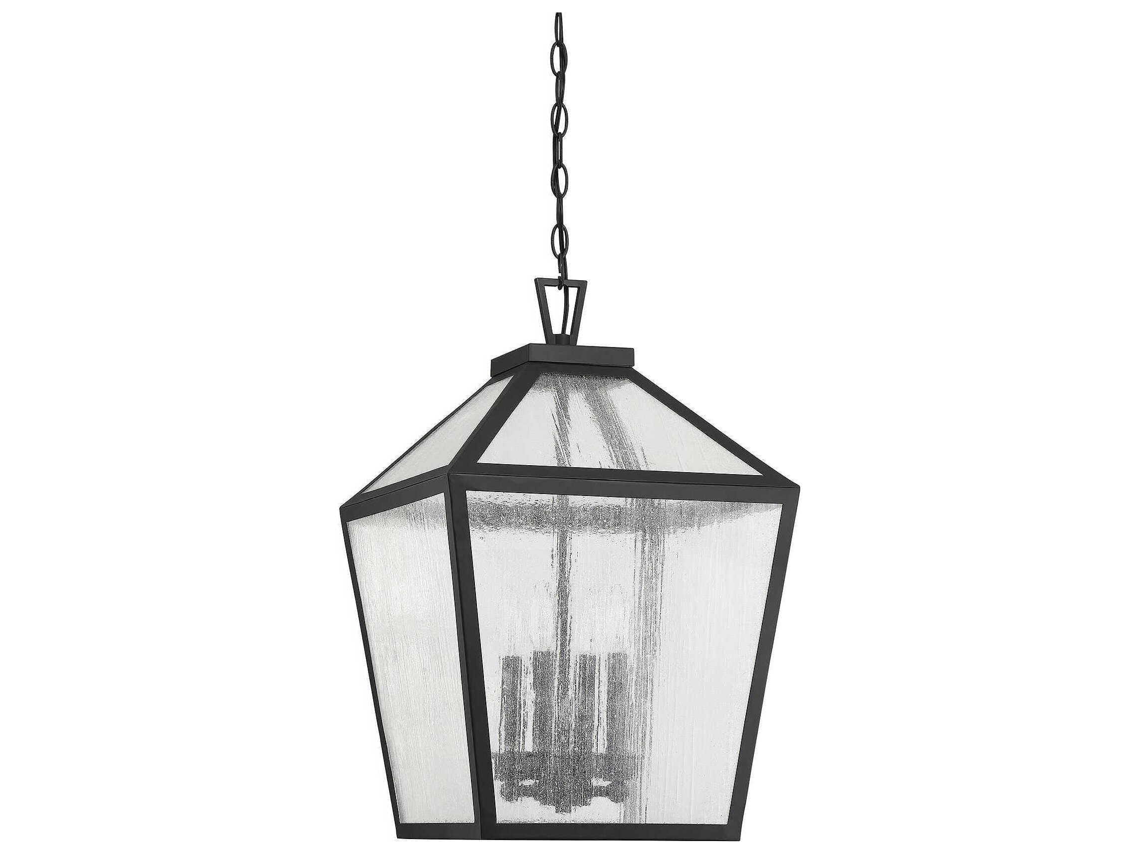 Savoy House Woodstock 4-Light Black Glass Pendant