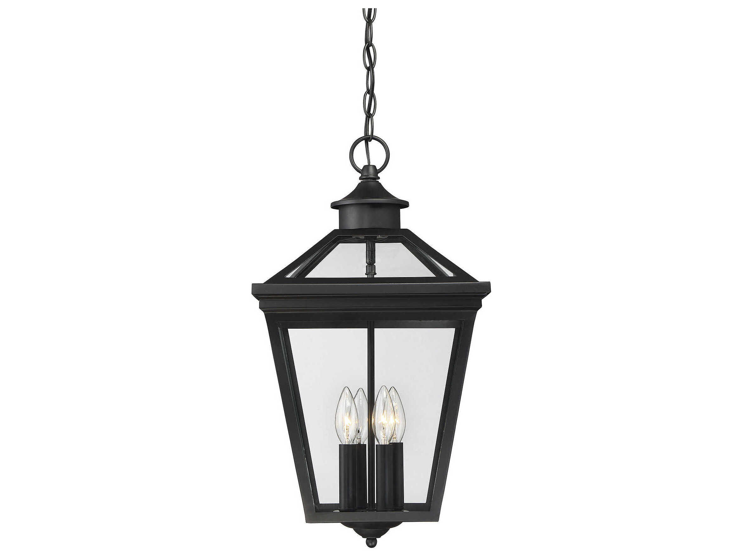 Savoy House Ellijay 4-Light Black Glass Lantern Pendant
