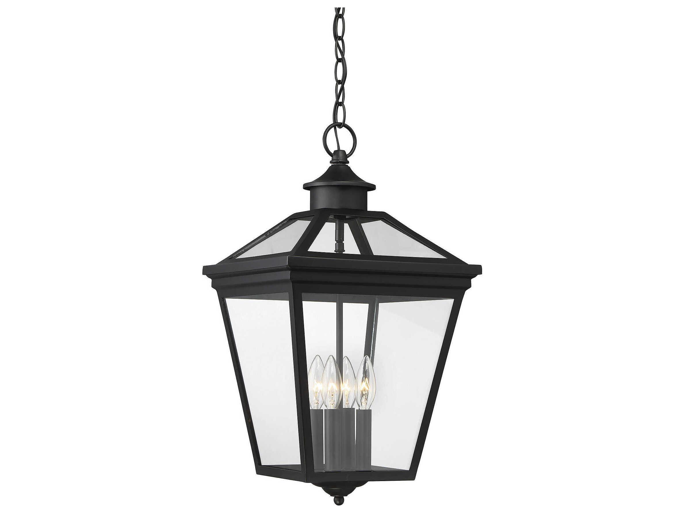 Savoy House Ellijay 4-Light Black Glass Lantern Pendant